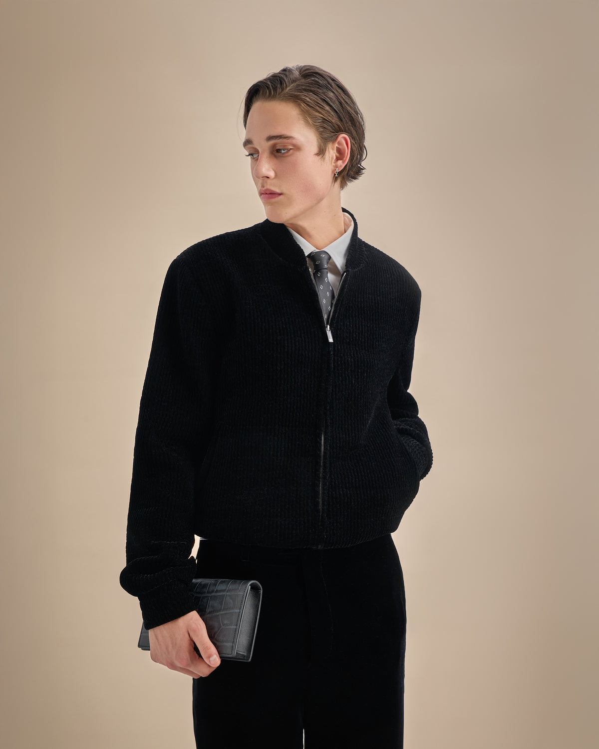 Emporio Armani Icon quilted stretch velvet blouson