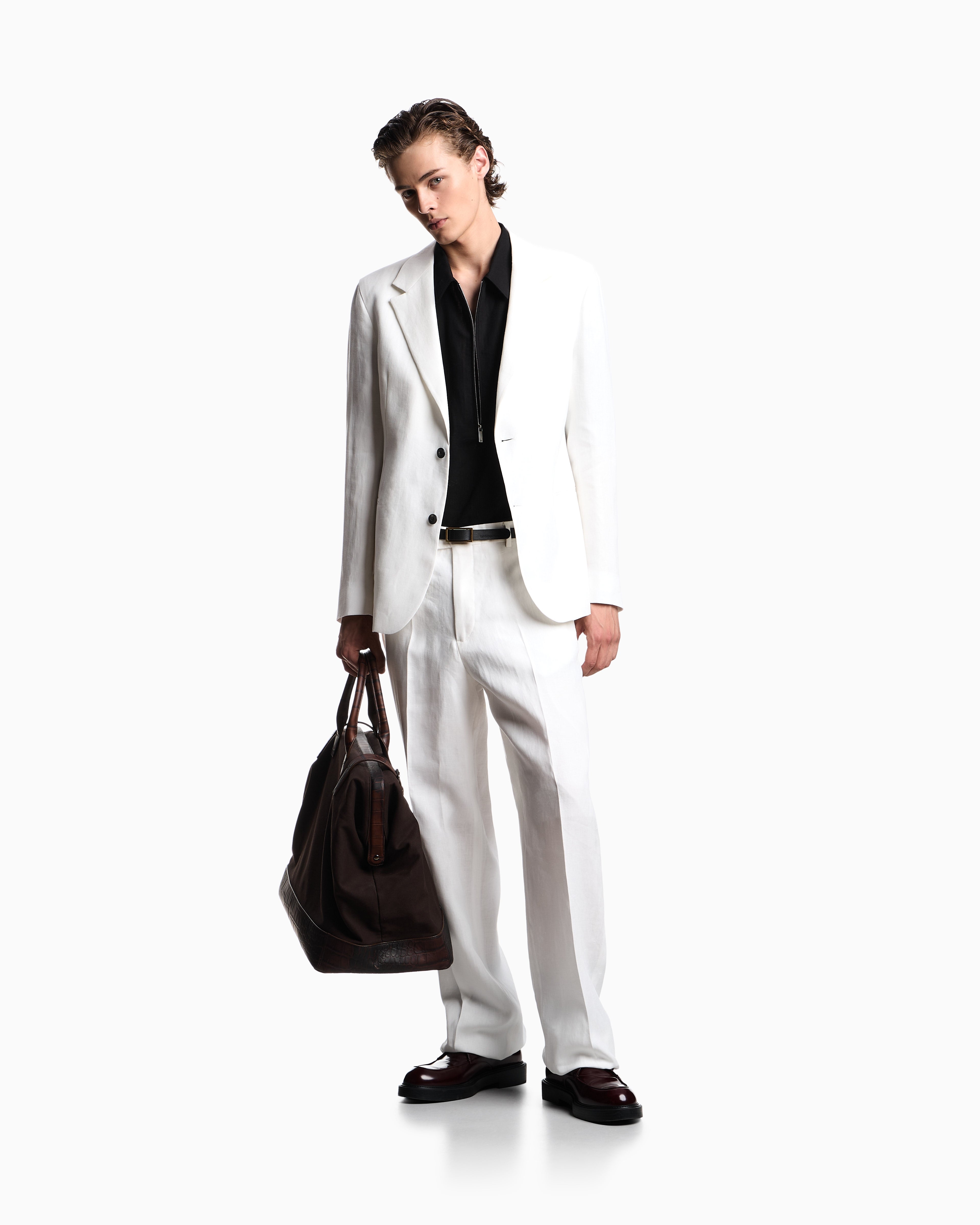 Emporio Armani Pure linen single-breasted blazer
