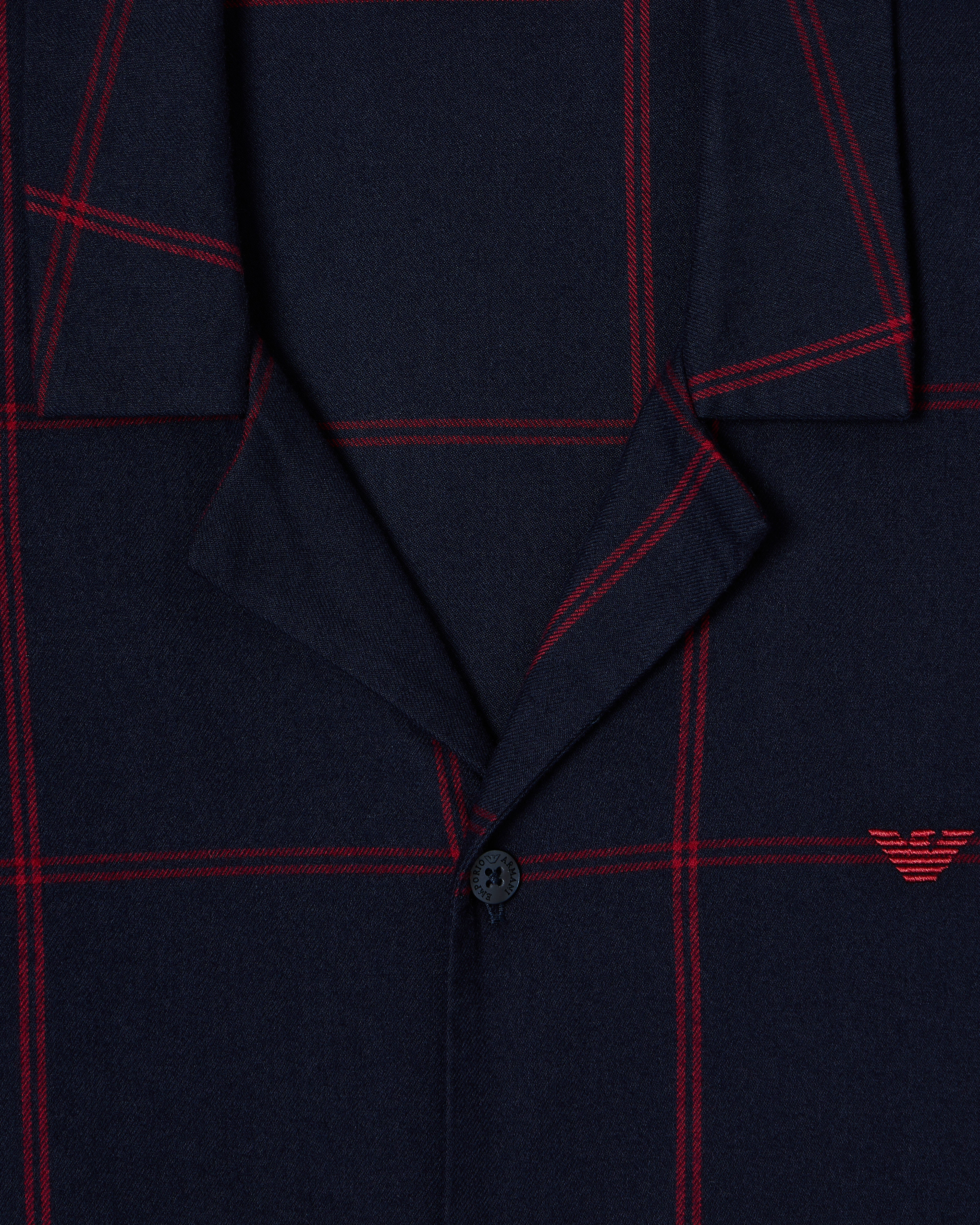 Emporio Armani ASV tartan motif flannel pyjamas with lapels