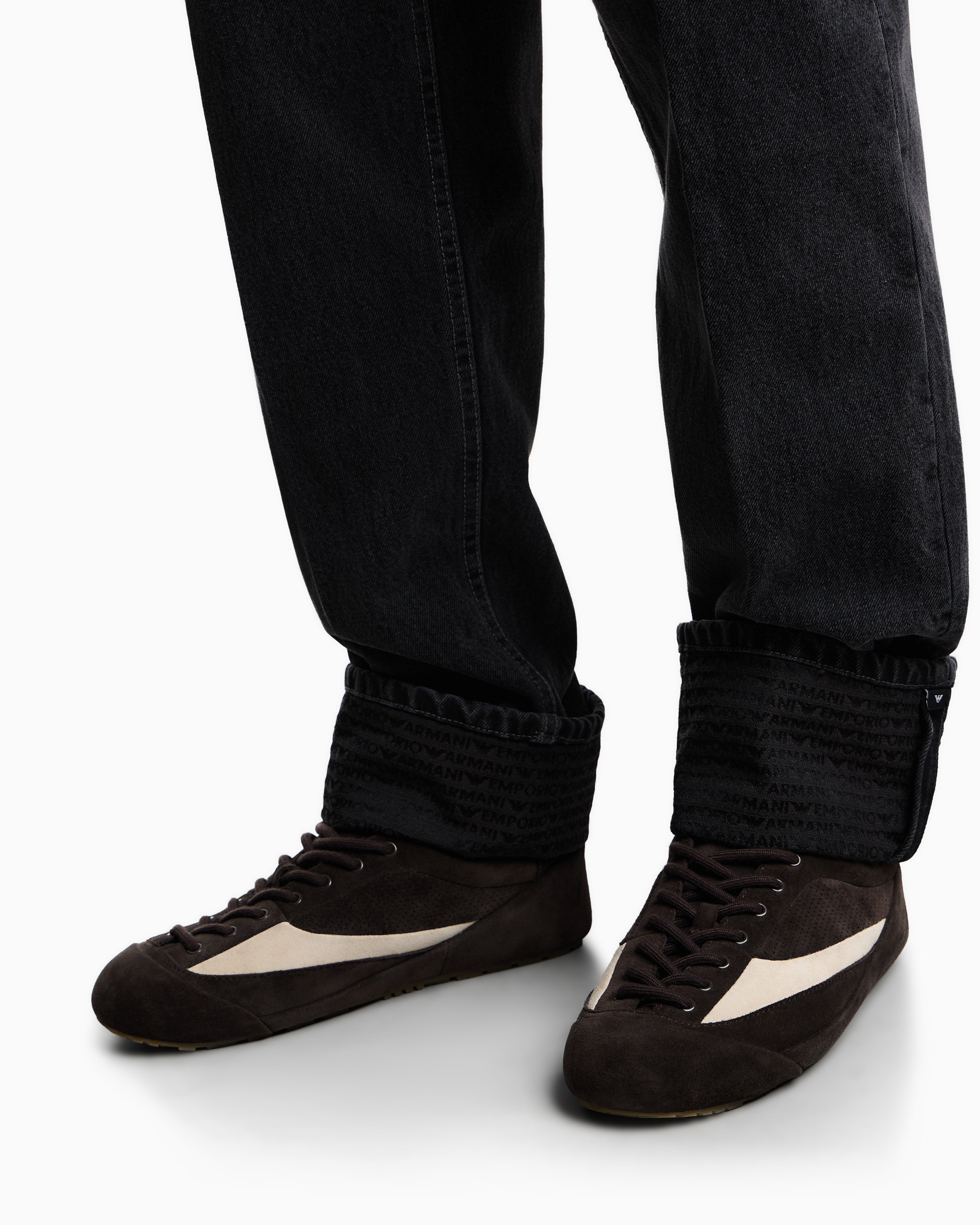 Emporio Armani J73 loose-fit denim jeans with logo turn-ups