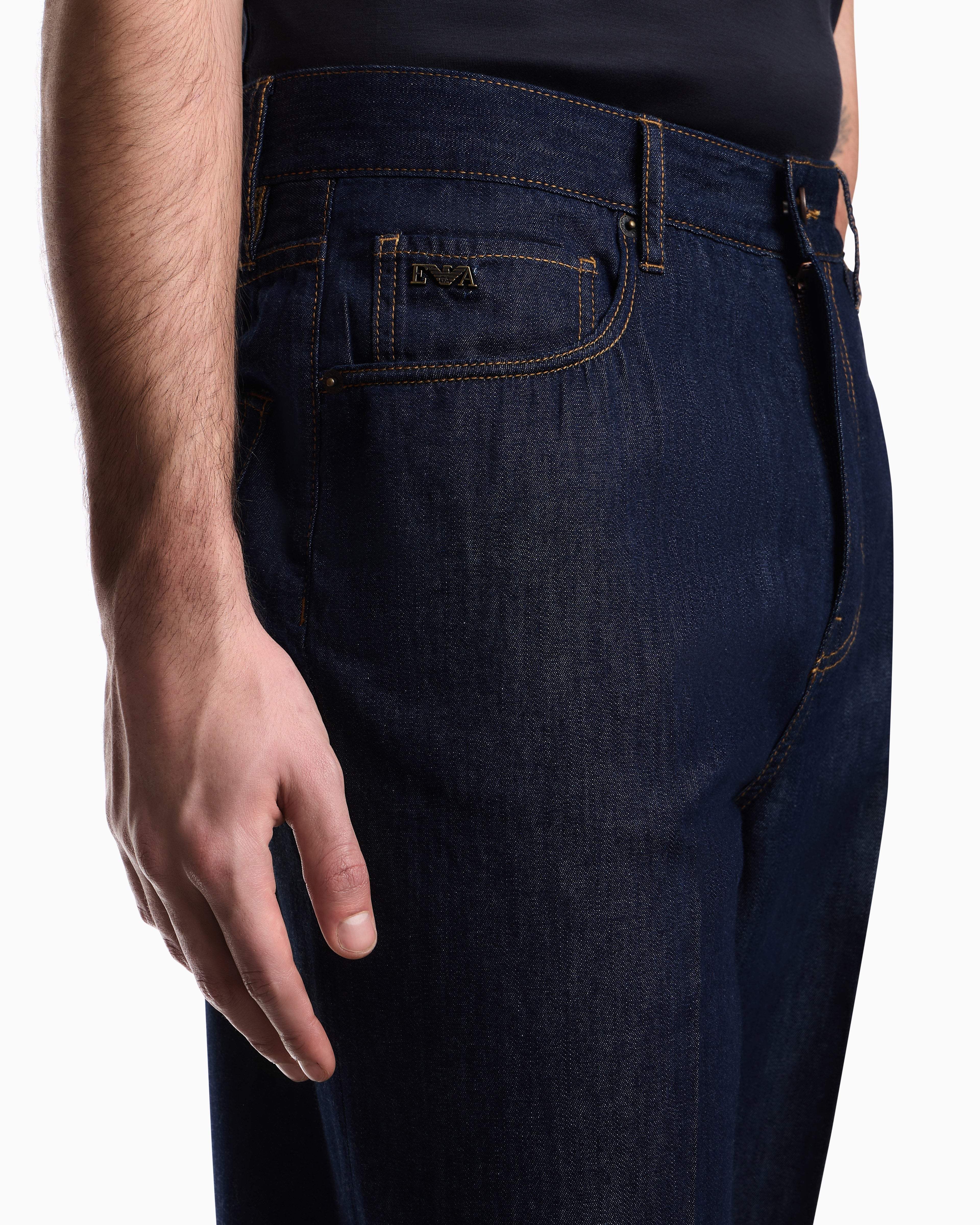 Emporio Armani J73 loose fit jeans in light rinse wash denim