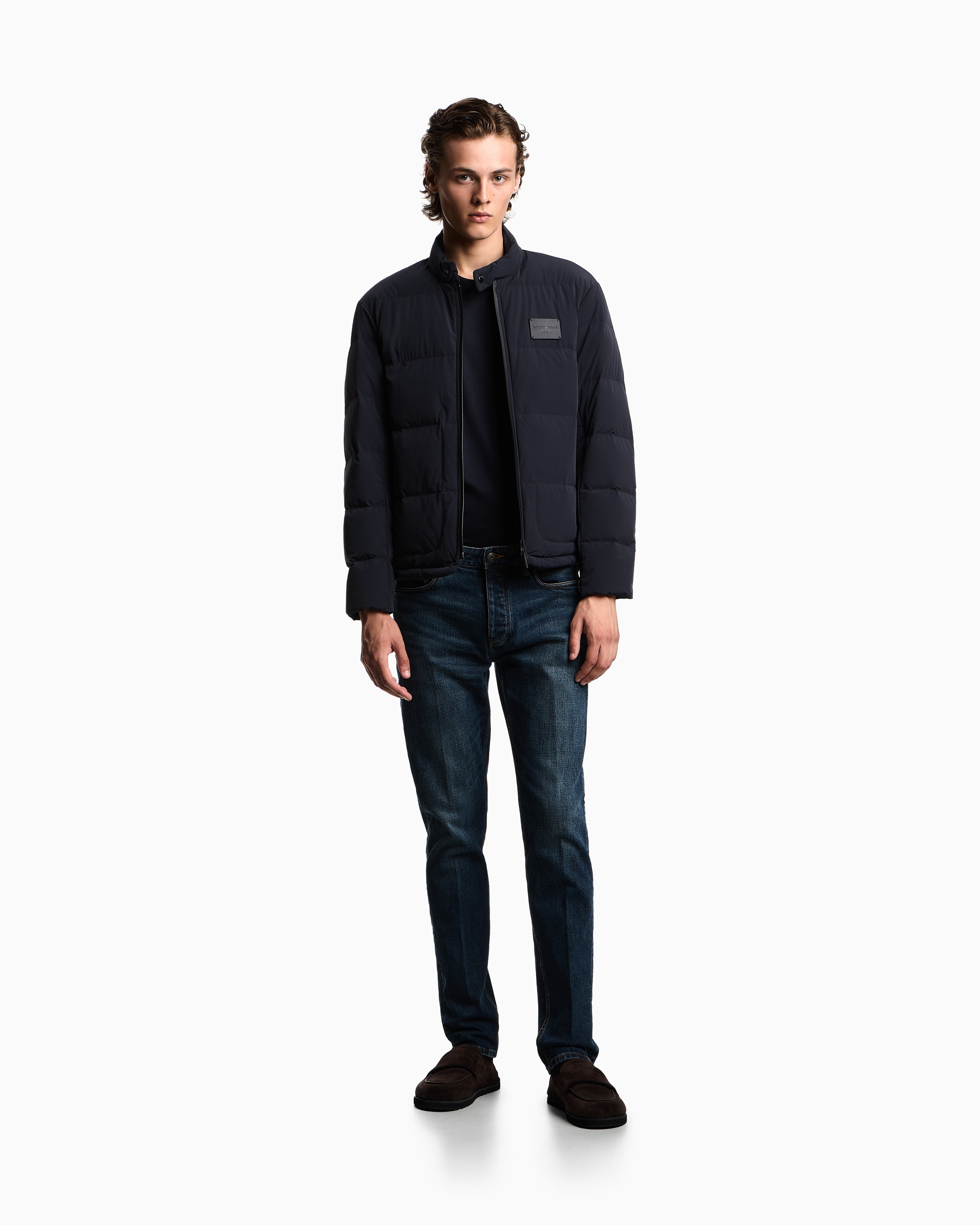 Emporio Armani J75 slim-fit, stone-washed stretch-denim jeans