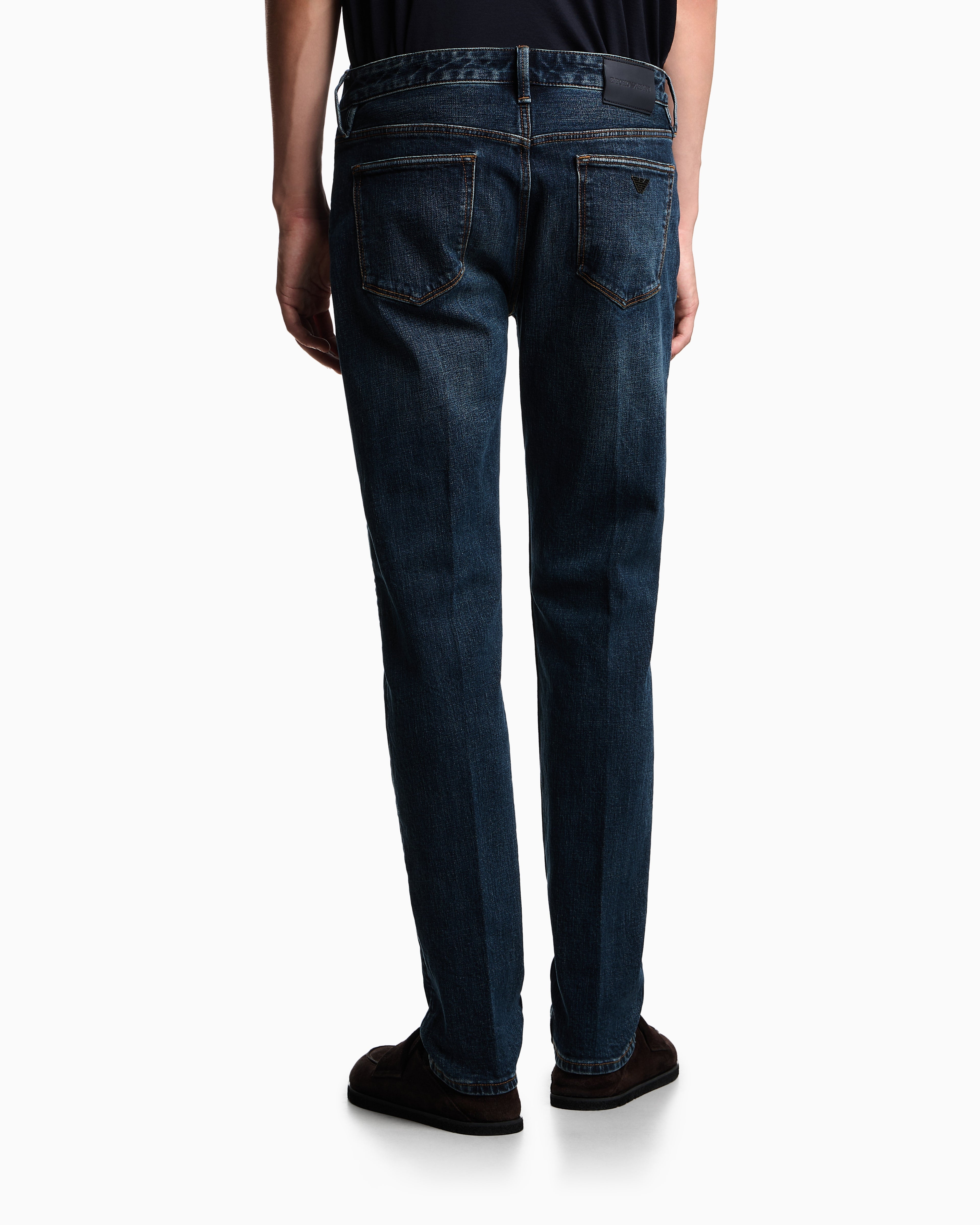 Emporio Armani J75 slim-fit, stone-washed stretch-denim jeans