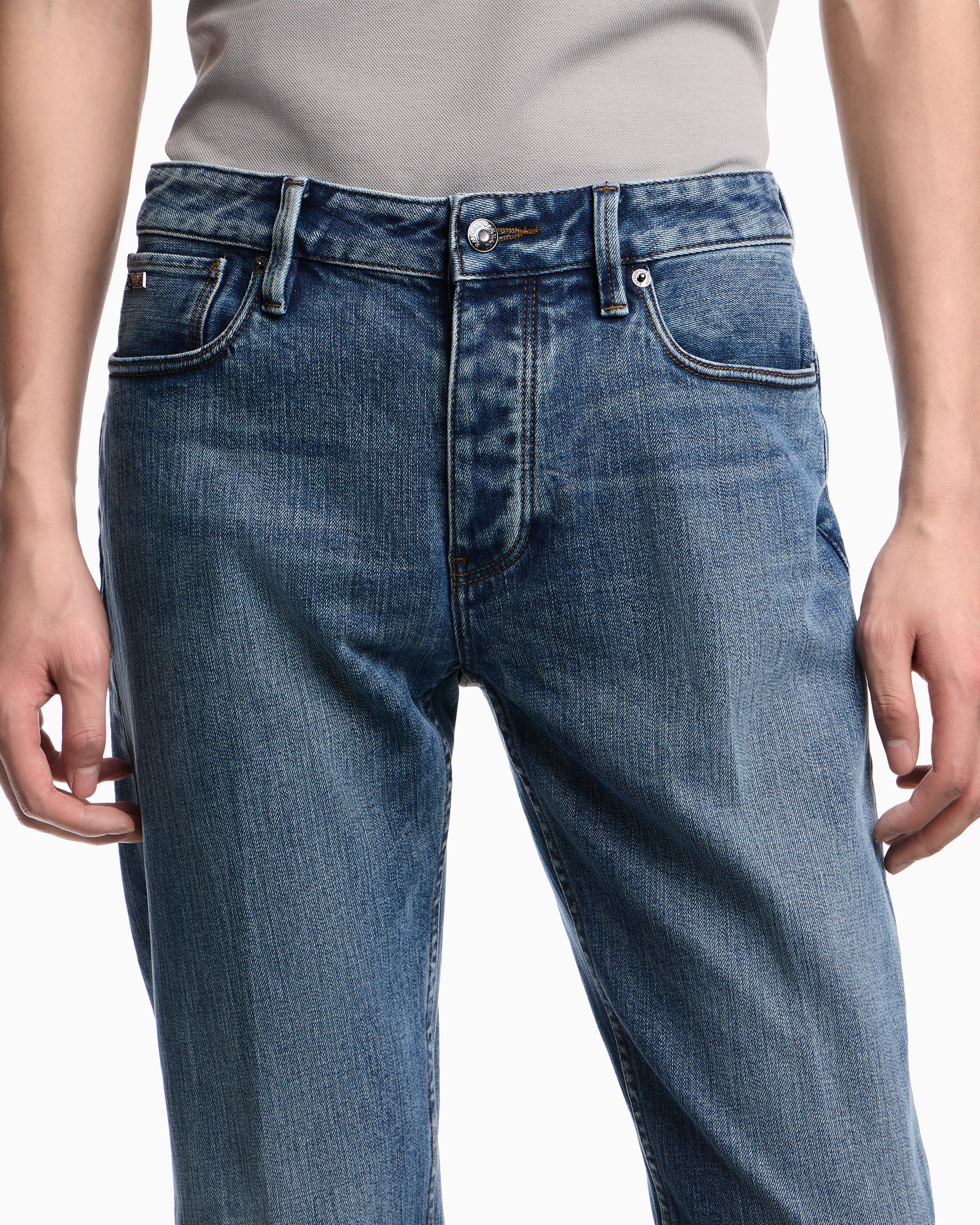 Emporio Armani J75 slim-fit, stretch denim jeans with micro spots