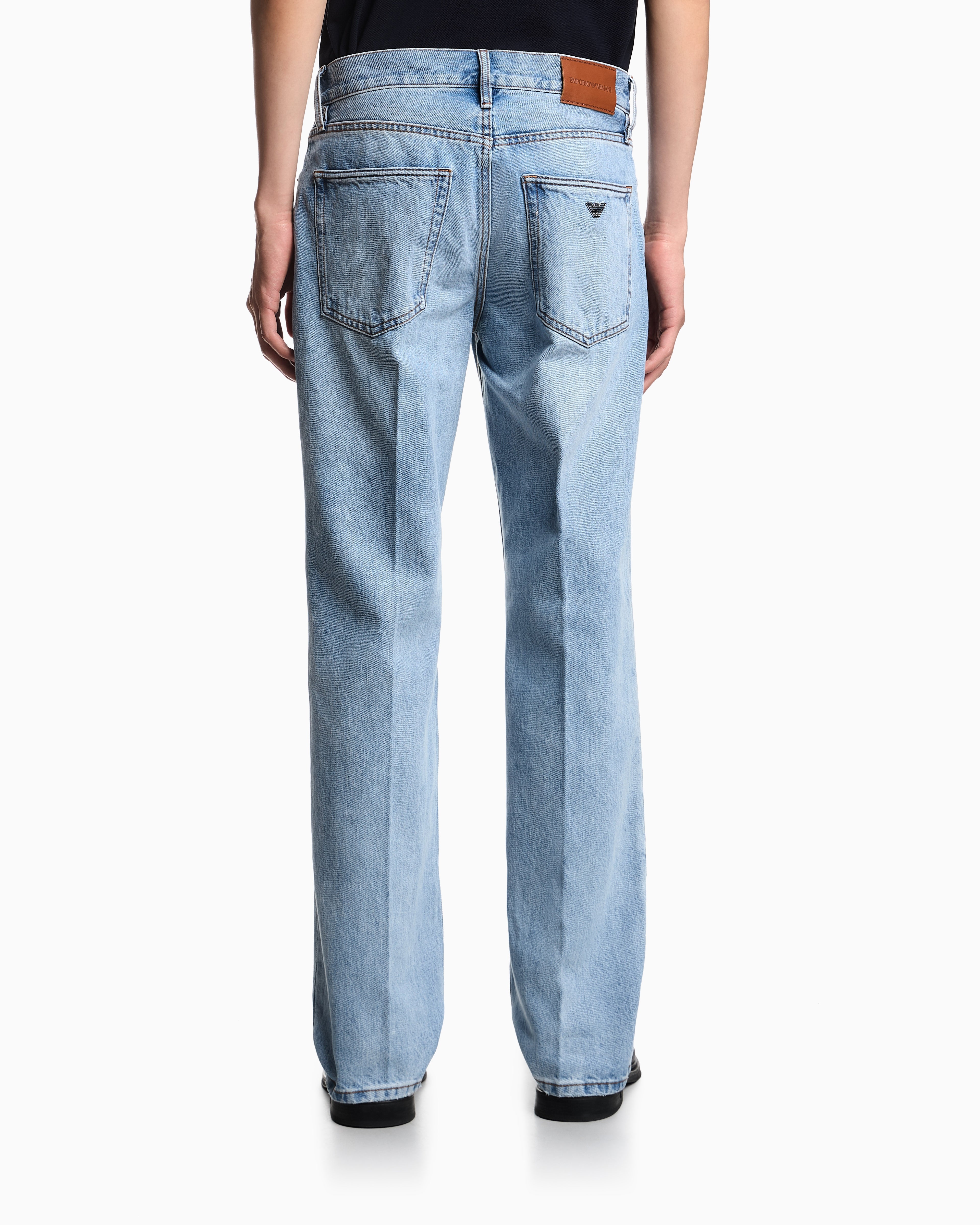 Emporio Armani J76 straight-fit, stone-washed denim jeans