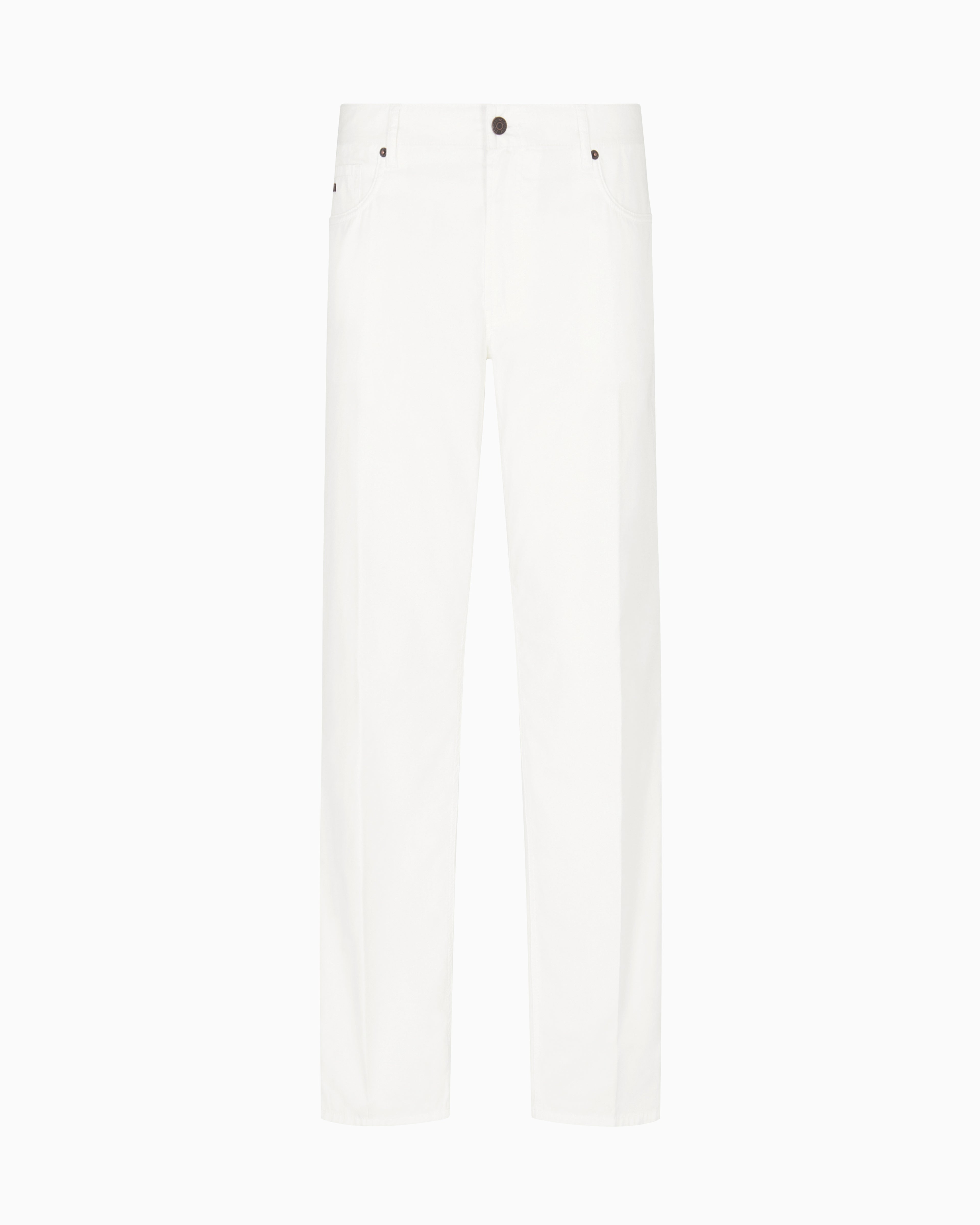 Emporio Armani J76 straight-fit five-pocket washed twill trousers
