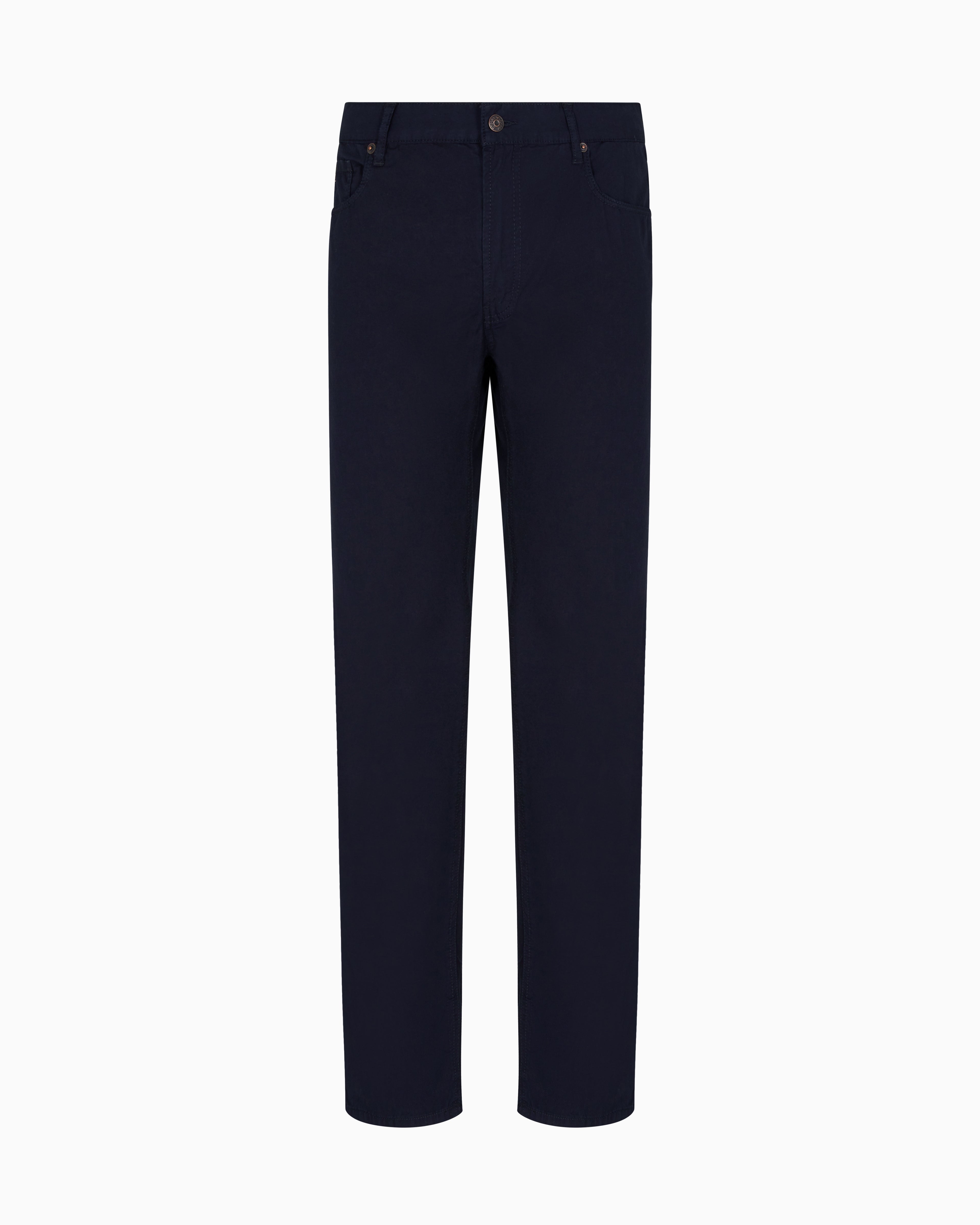 Emporio Armani J76 straight-fit five-pocket washed twill trousers