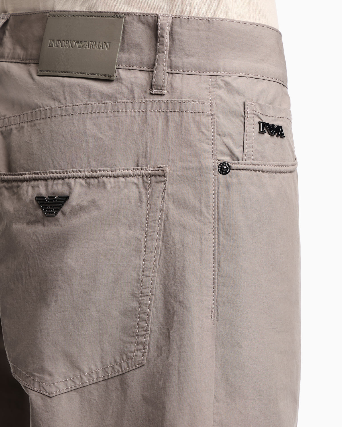 Emporio Armani J76 straight fit, technical cotton five-pocket trousers