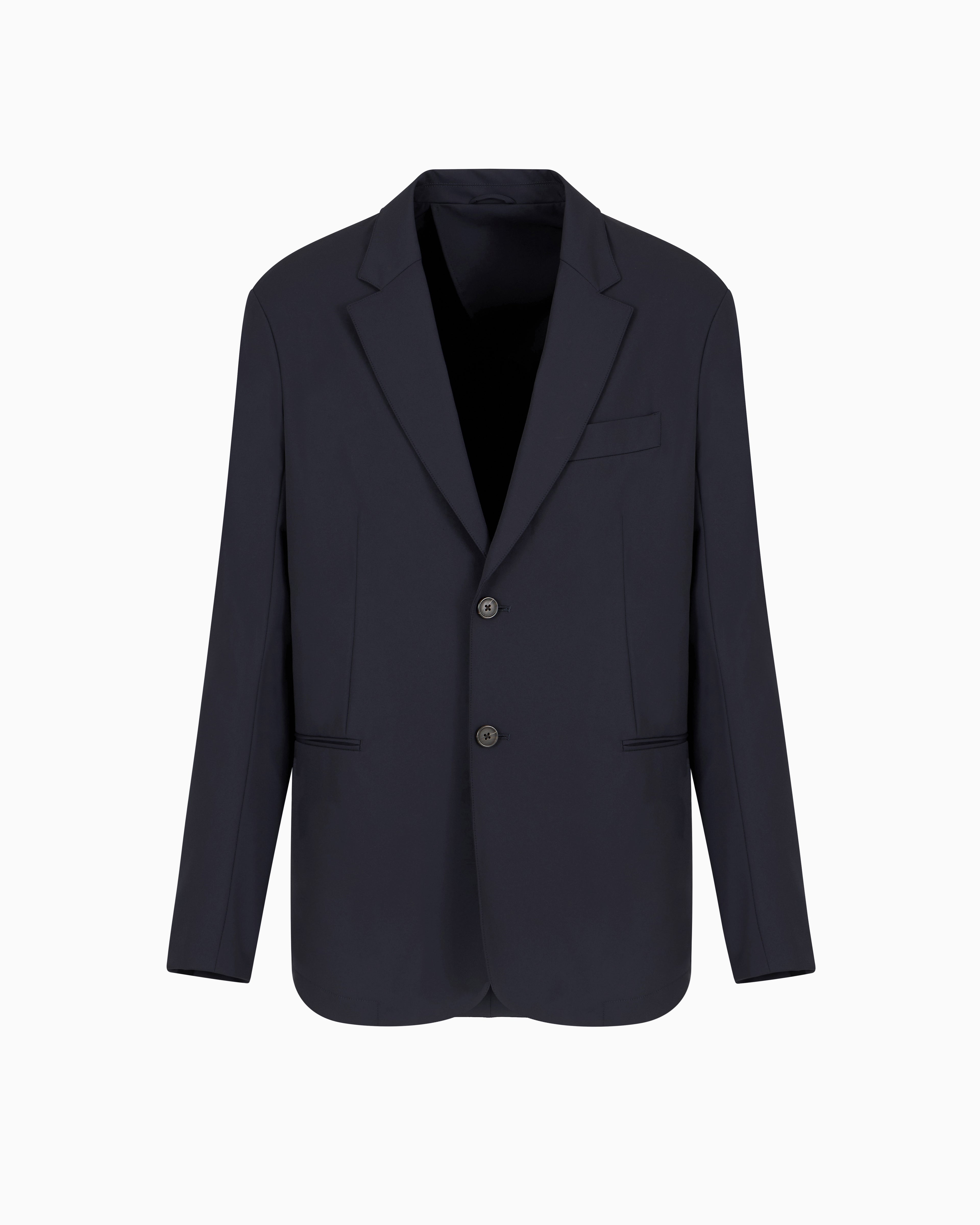 Emporio Armani Travel Essentials stretch-nylon single-breasted blazer