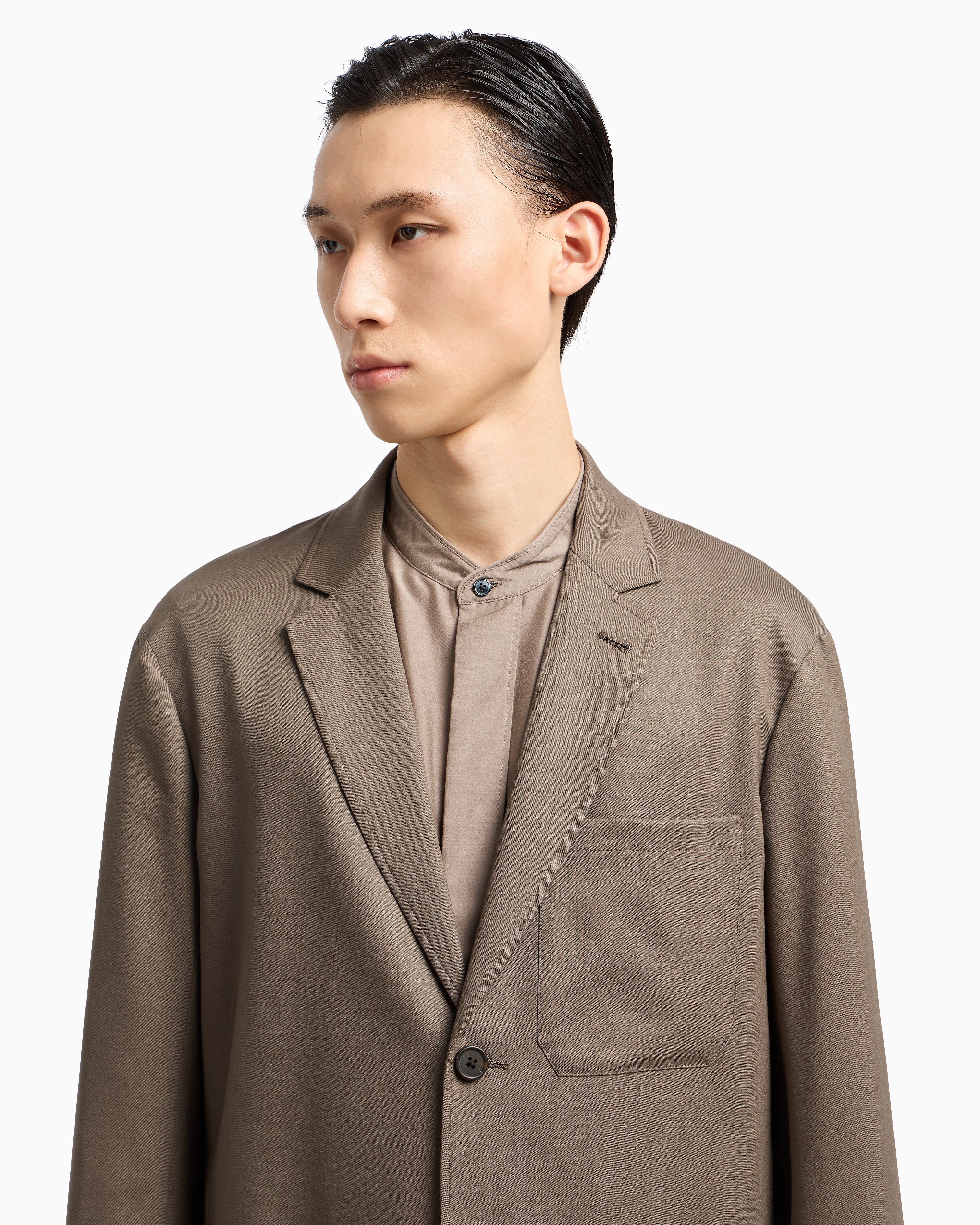 Emporio Armani Virgin-wool twill single-breasted blazer