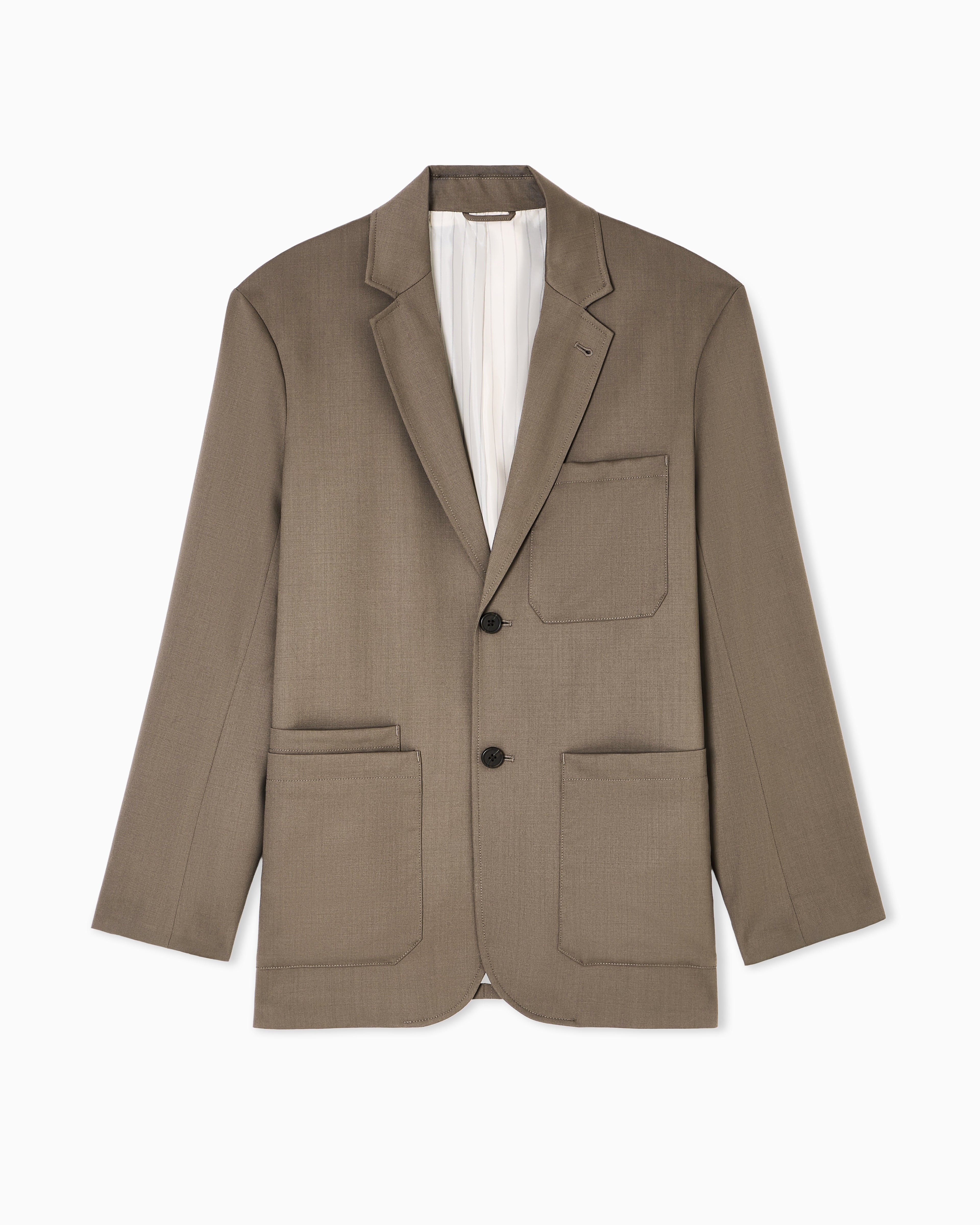 Emporio Armani Virgin-wool twill single-breasted blazer