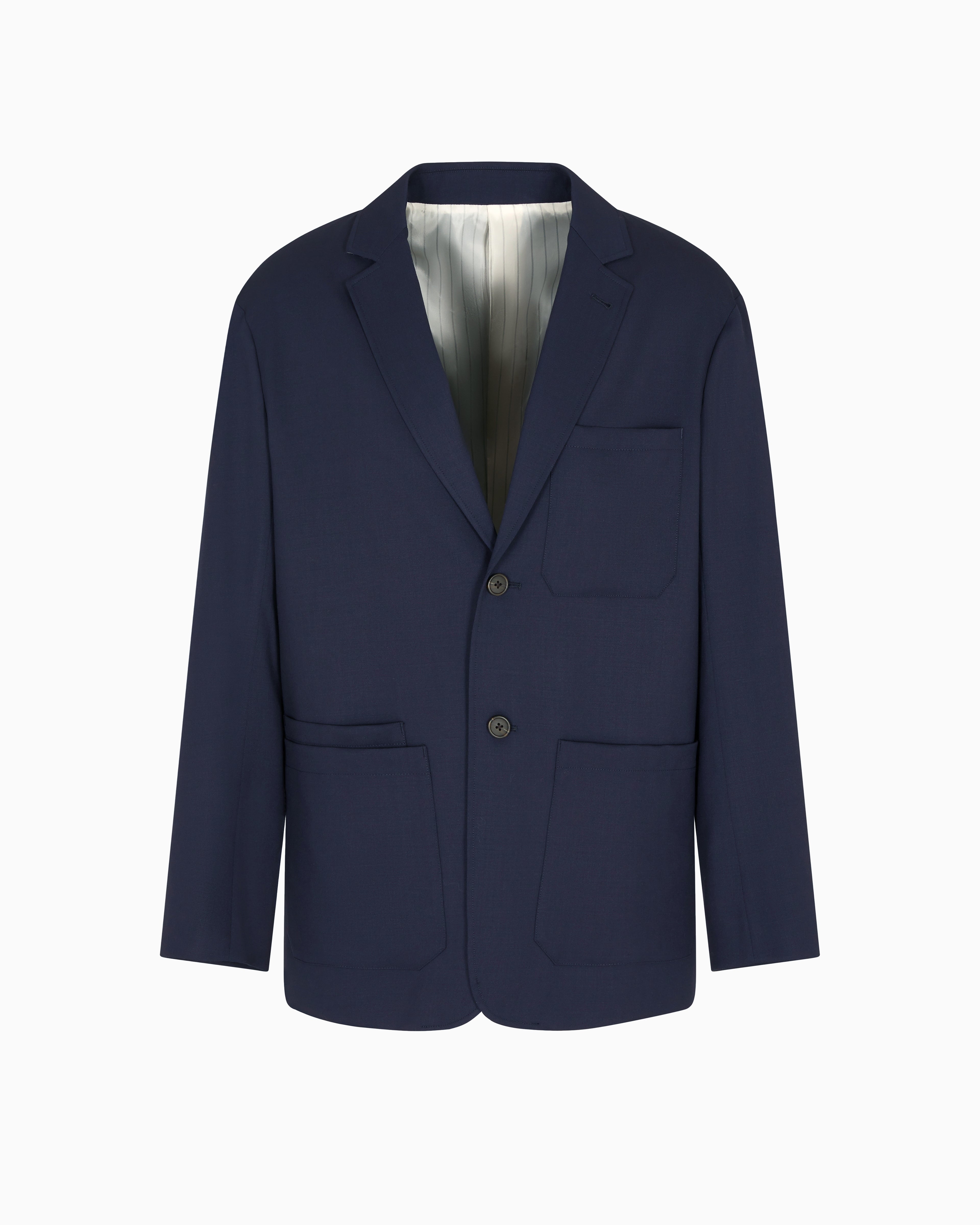 Emporio Armani Virgin-wool twill single-breasted blazer