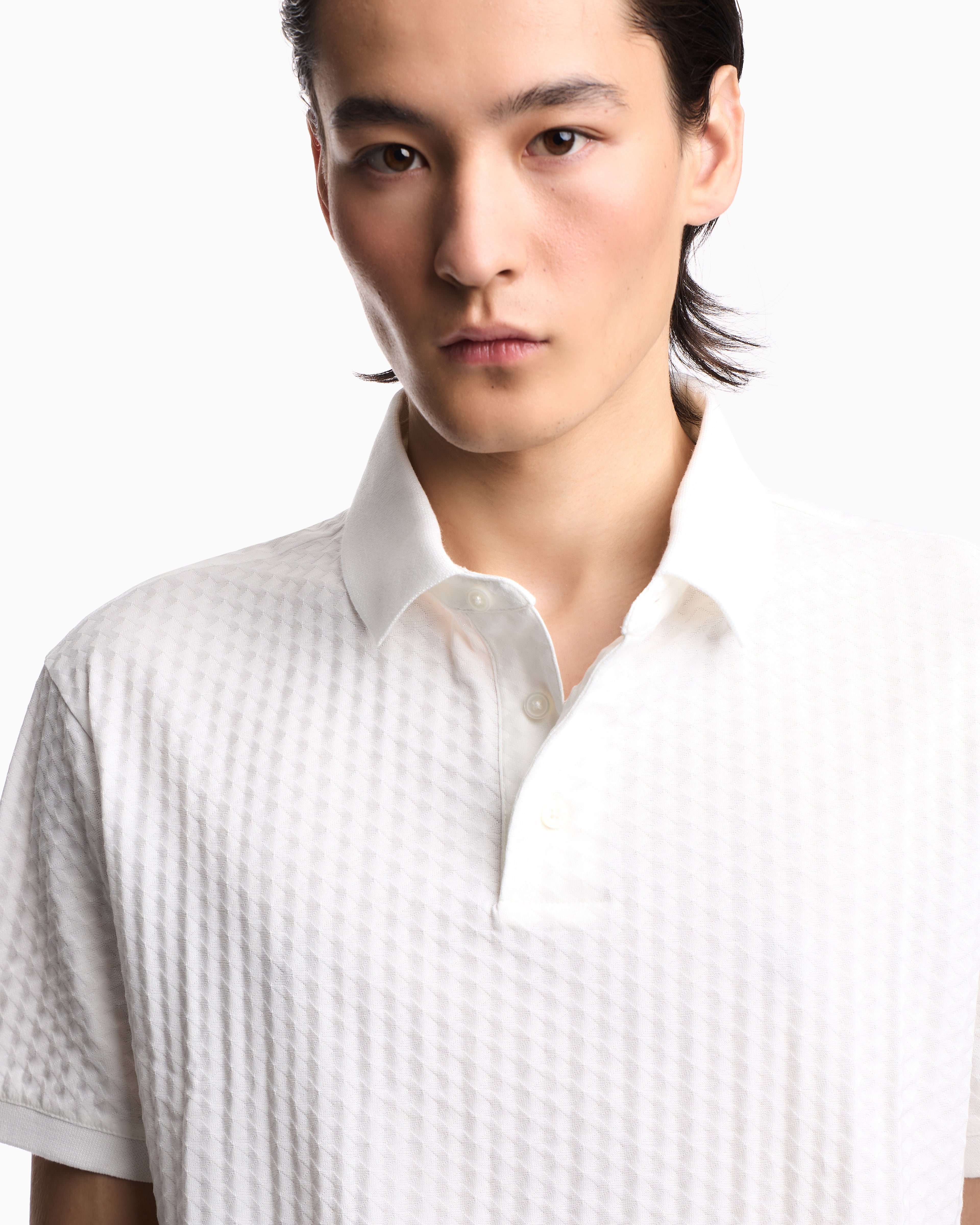 Emporio Armani US Exclusive jacquard jersey polo shirt