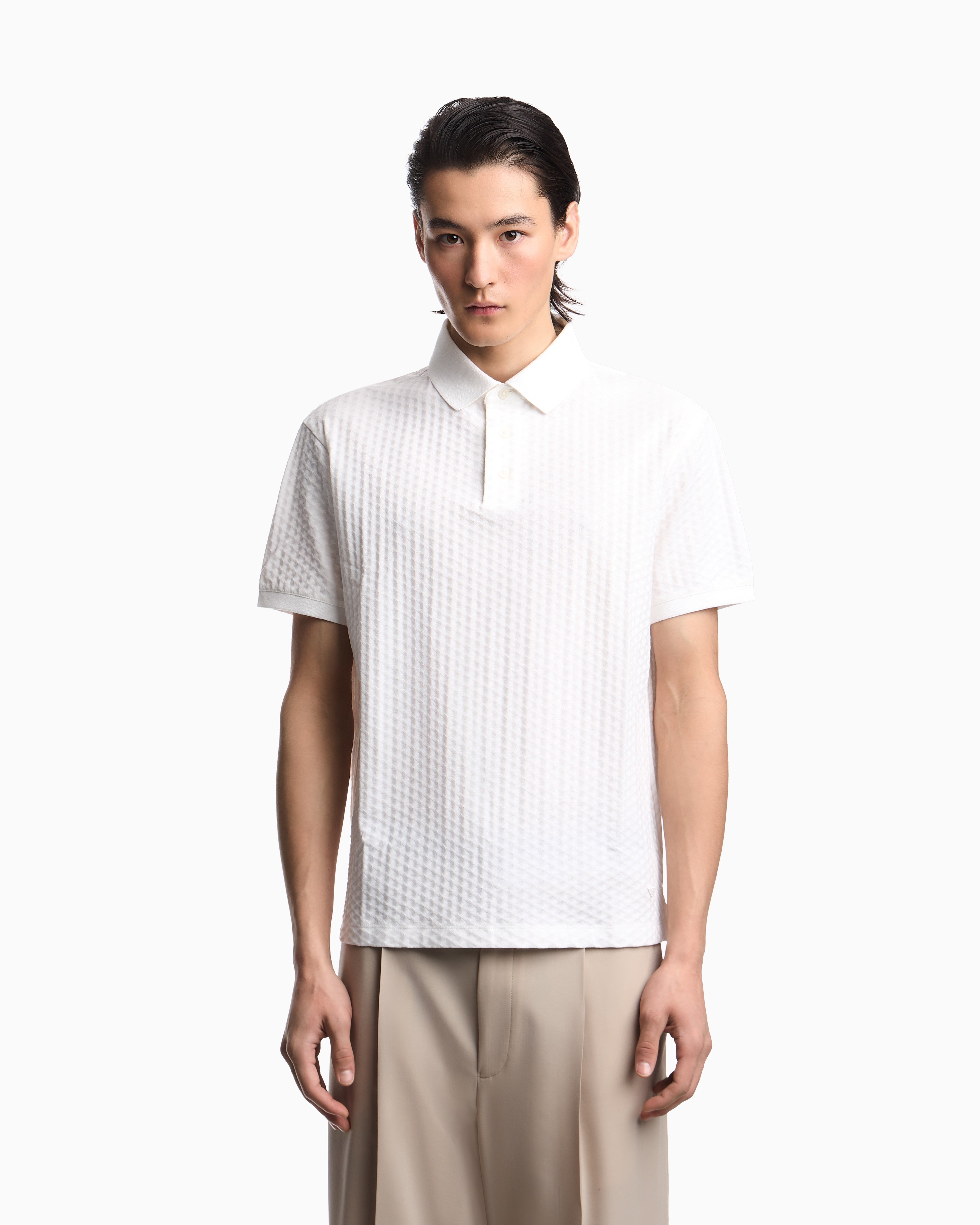 Emporio Armani US Exclusive jacquard jersey polo shirt