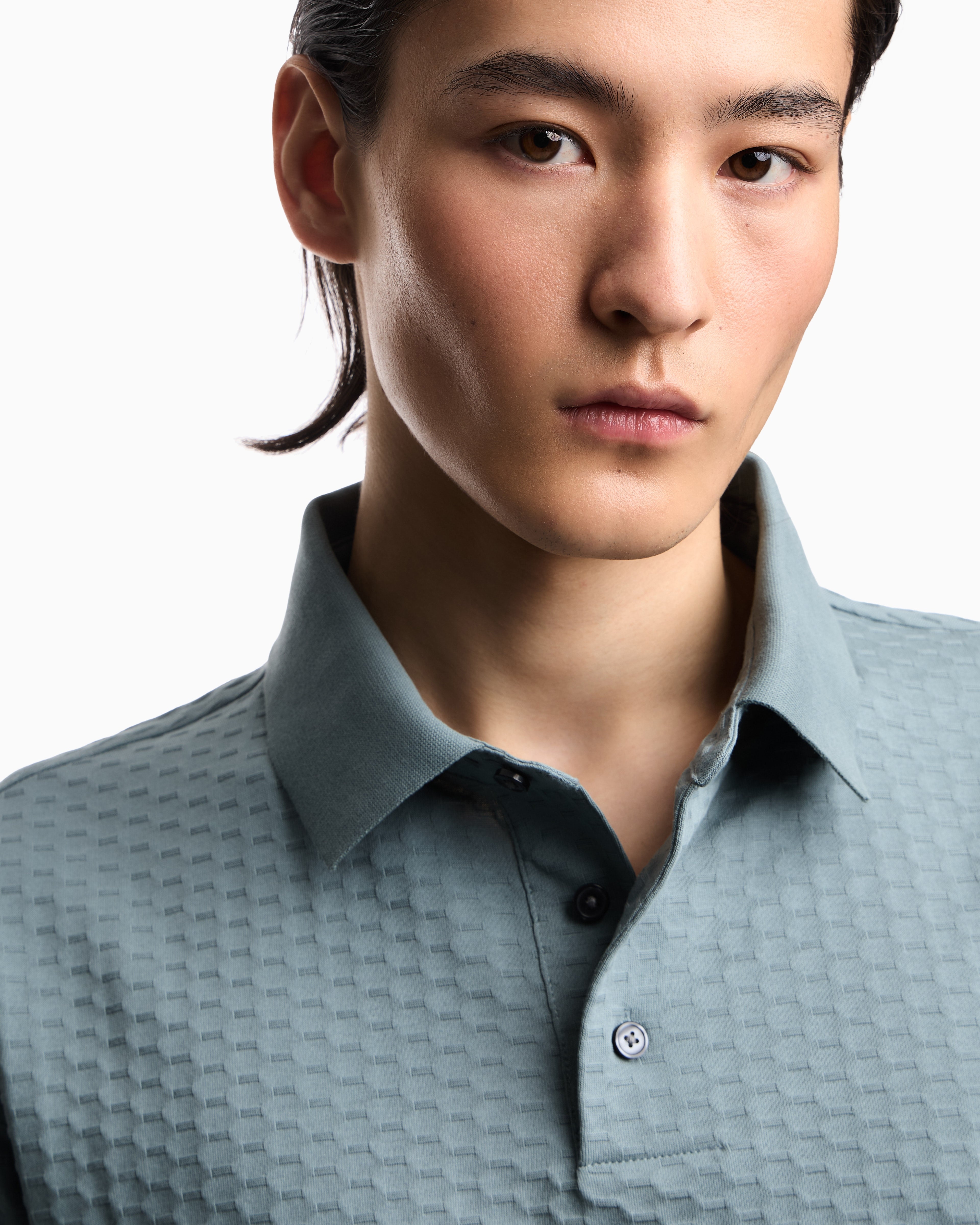 Emporio Armani US Exclusive jacquard jersey polo shirt