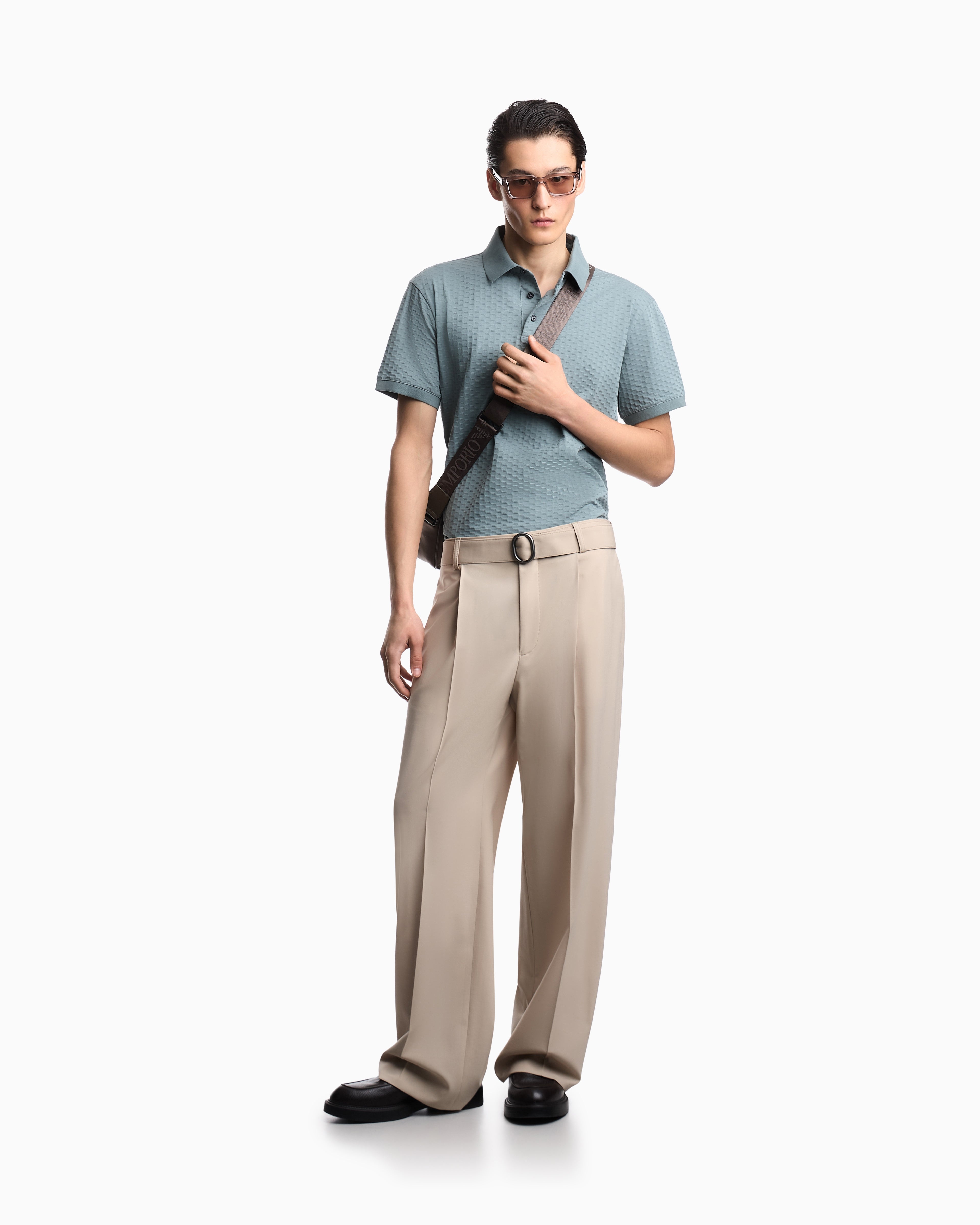 Emporio Armani US Exclusive jacquard jersey polo shirt