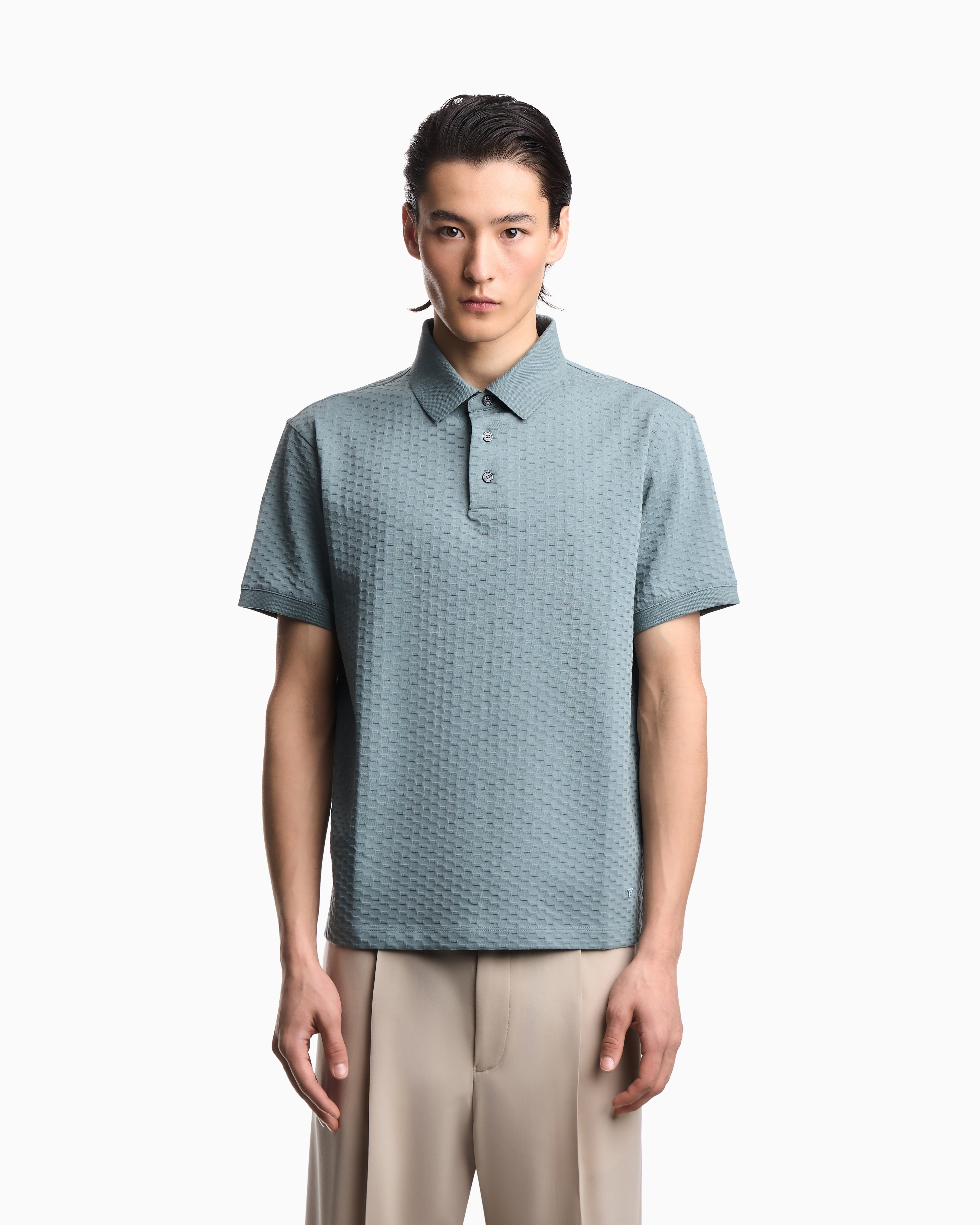 Emporio Armani US Exclusive jacquard jersey polo shirt