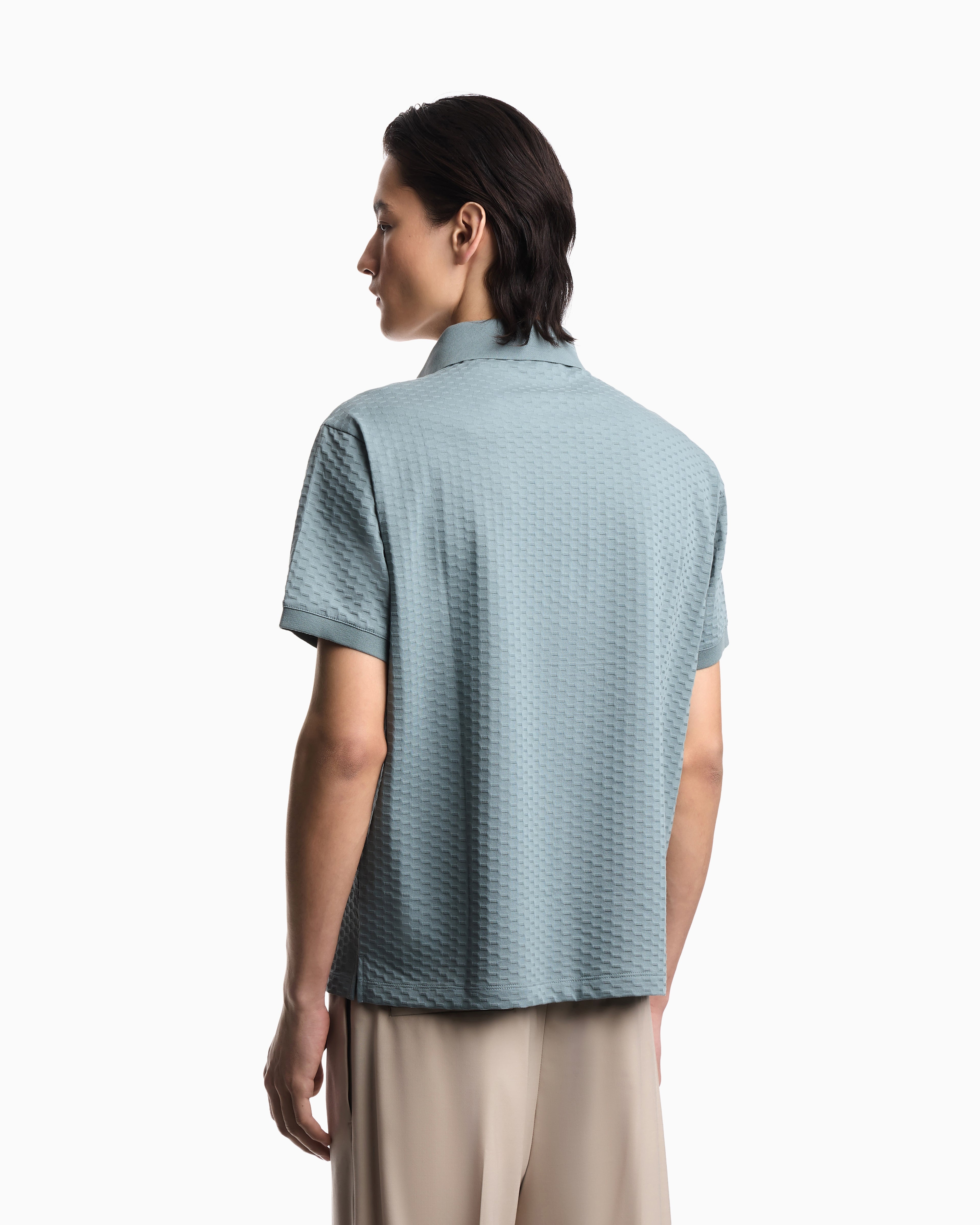 Emporio Armani US Exclusive jacquard jersey polo shirt