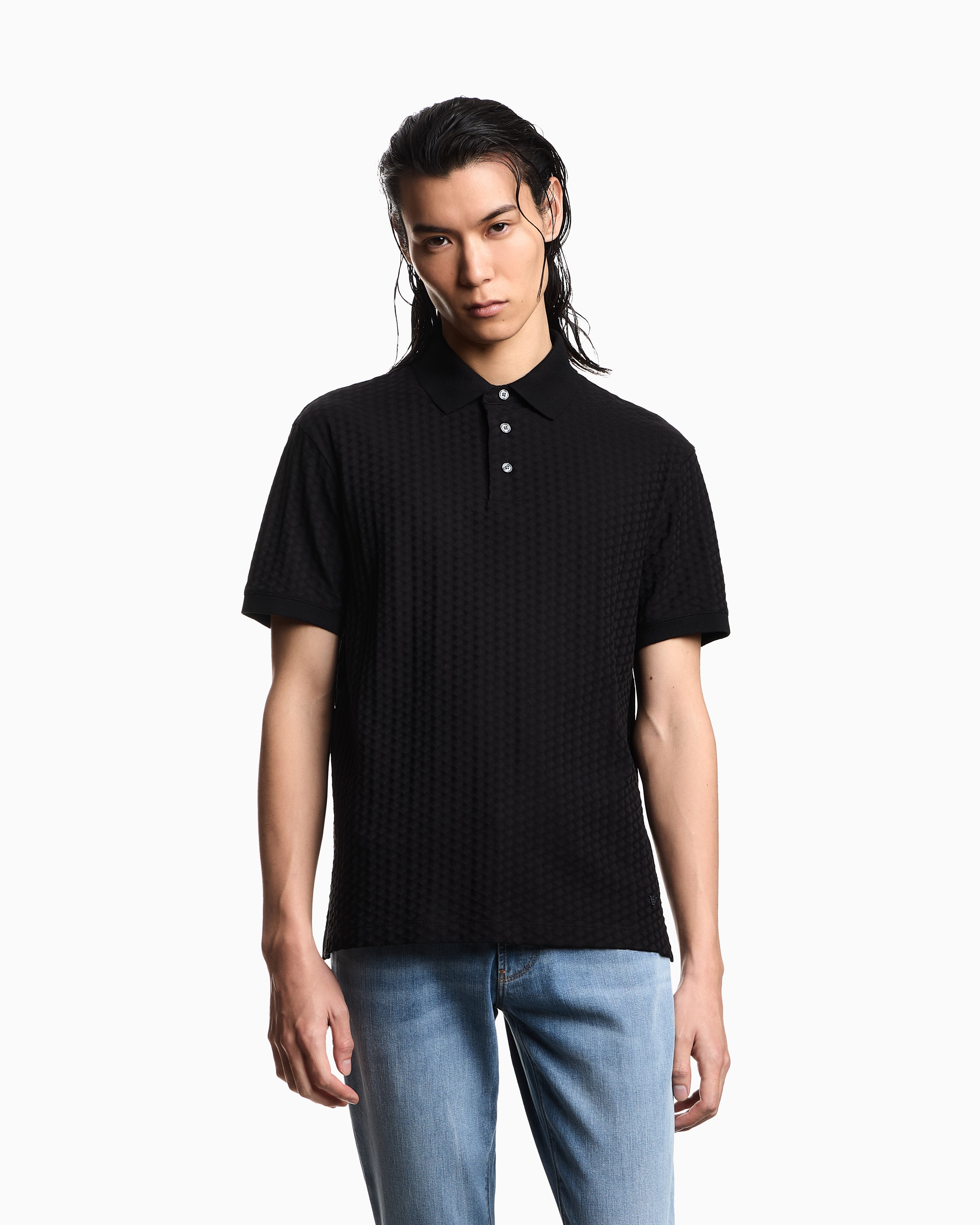 Emporio Armani US Exclusive jacquard jersey polo shirt