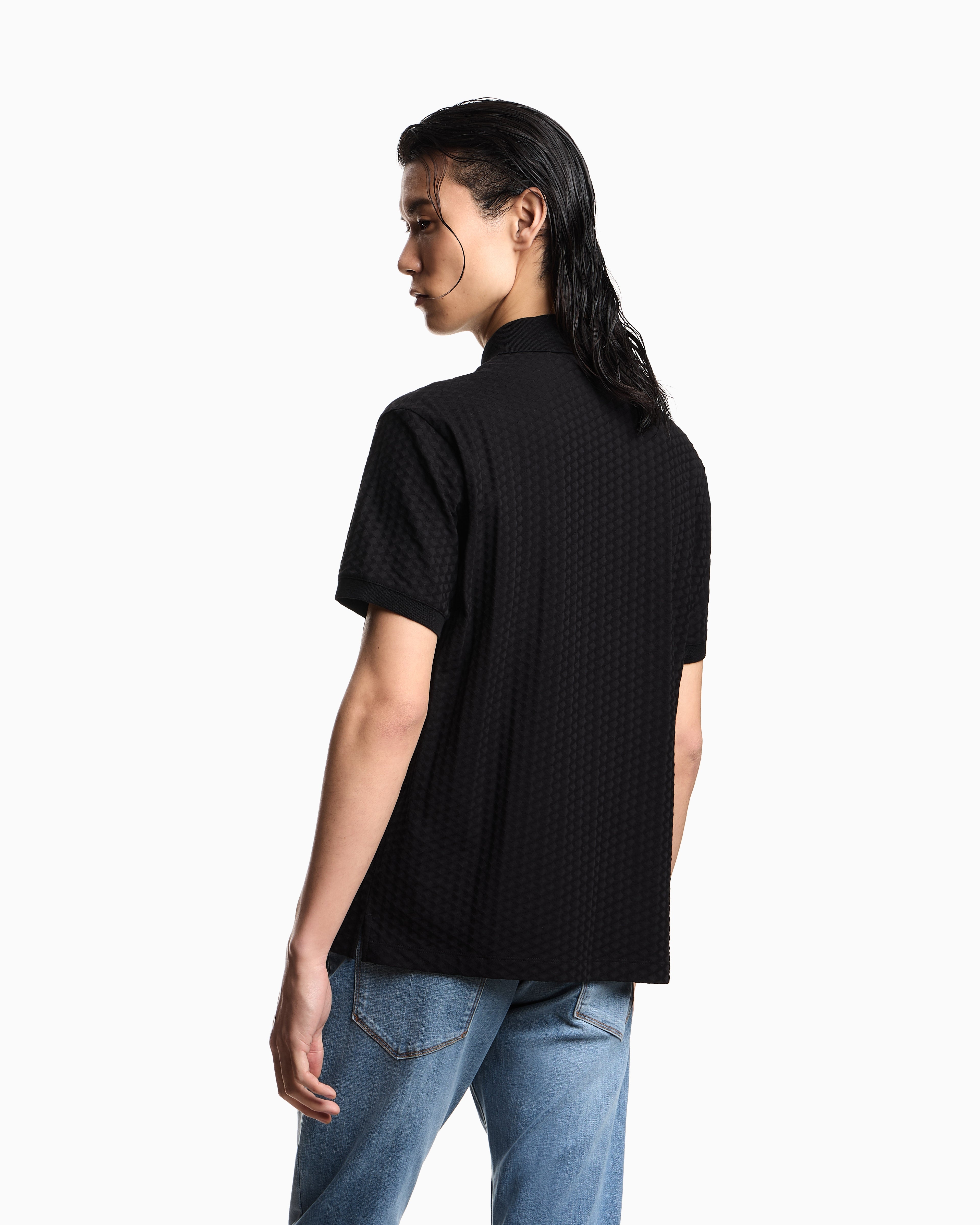 Emporio Armani US Exclusive jacquard jersey polo shirt