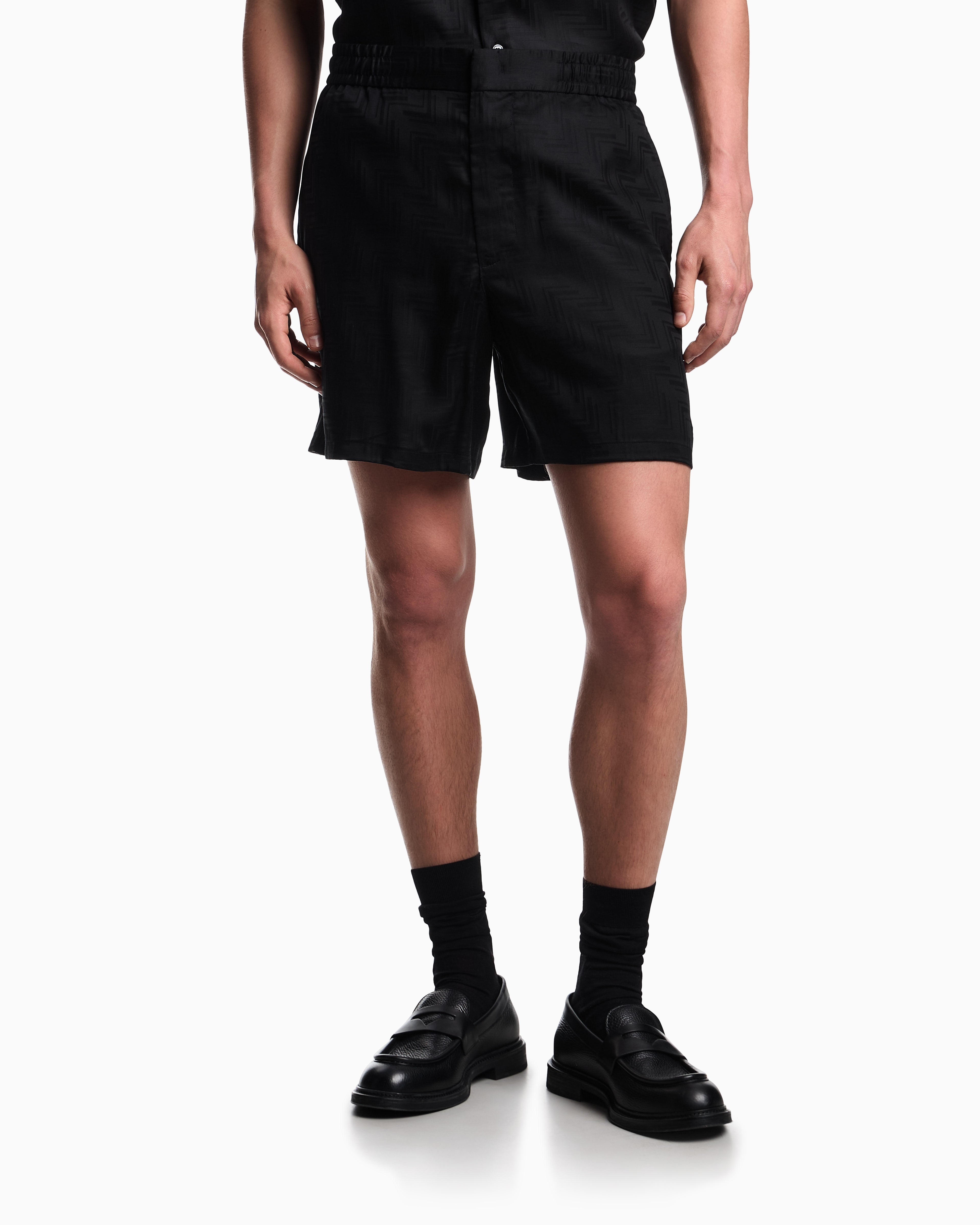 Emporio Armani ASV jacquard Lyocell Bermuda shorts