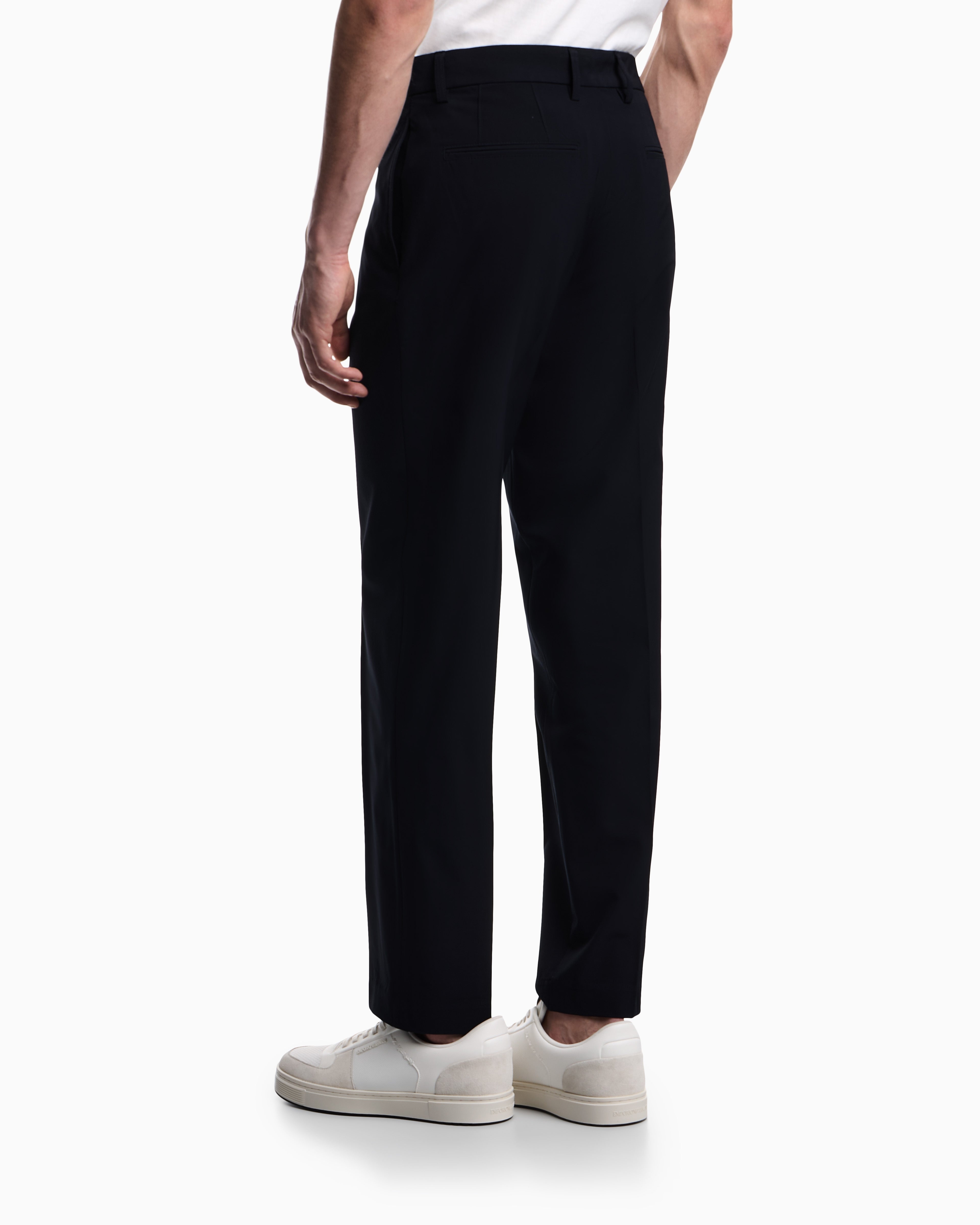 Emporio Armani Nylon viscose blend trousers