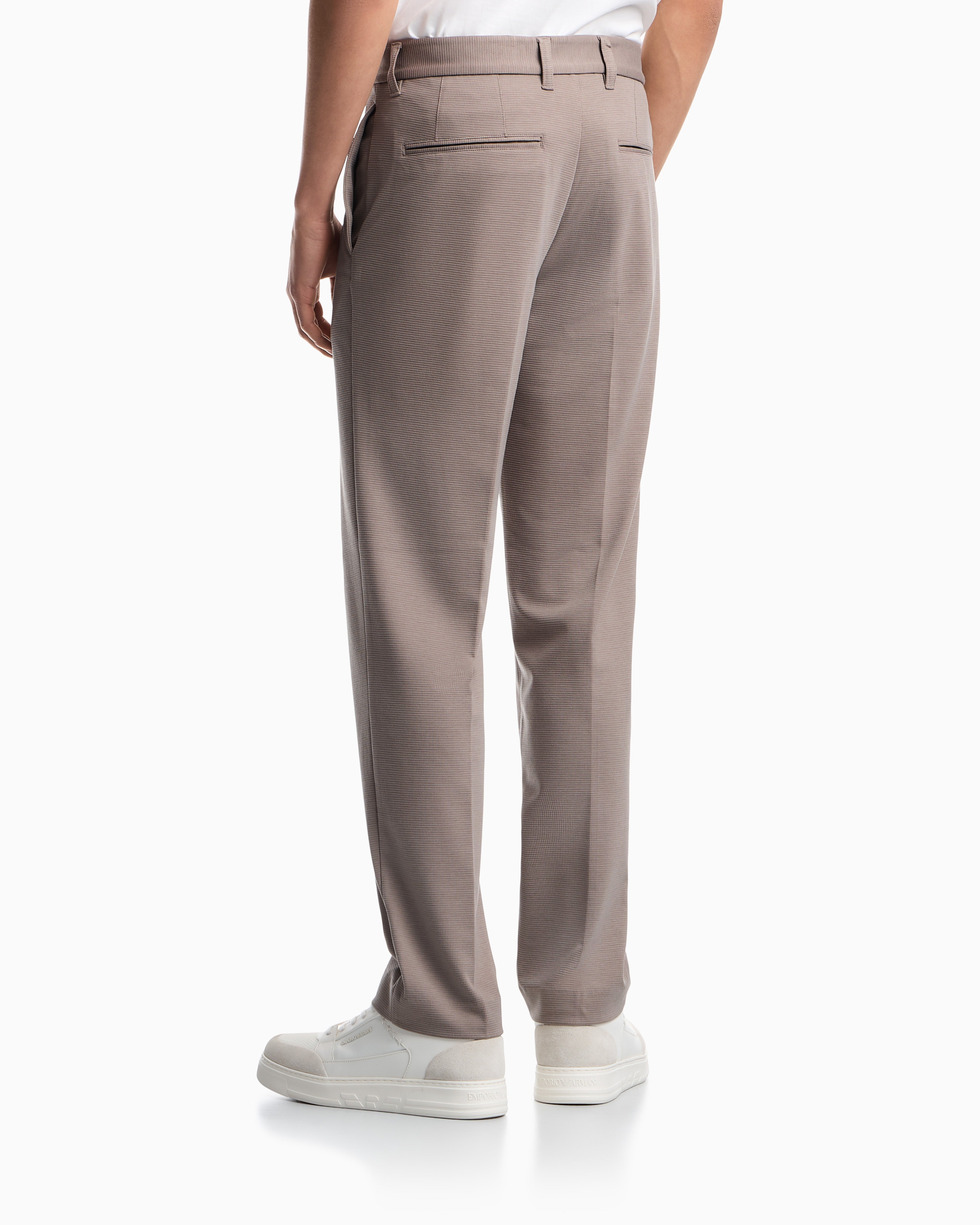 Emporio Armani Waffle-effect armure fabric trousers