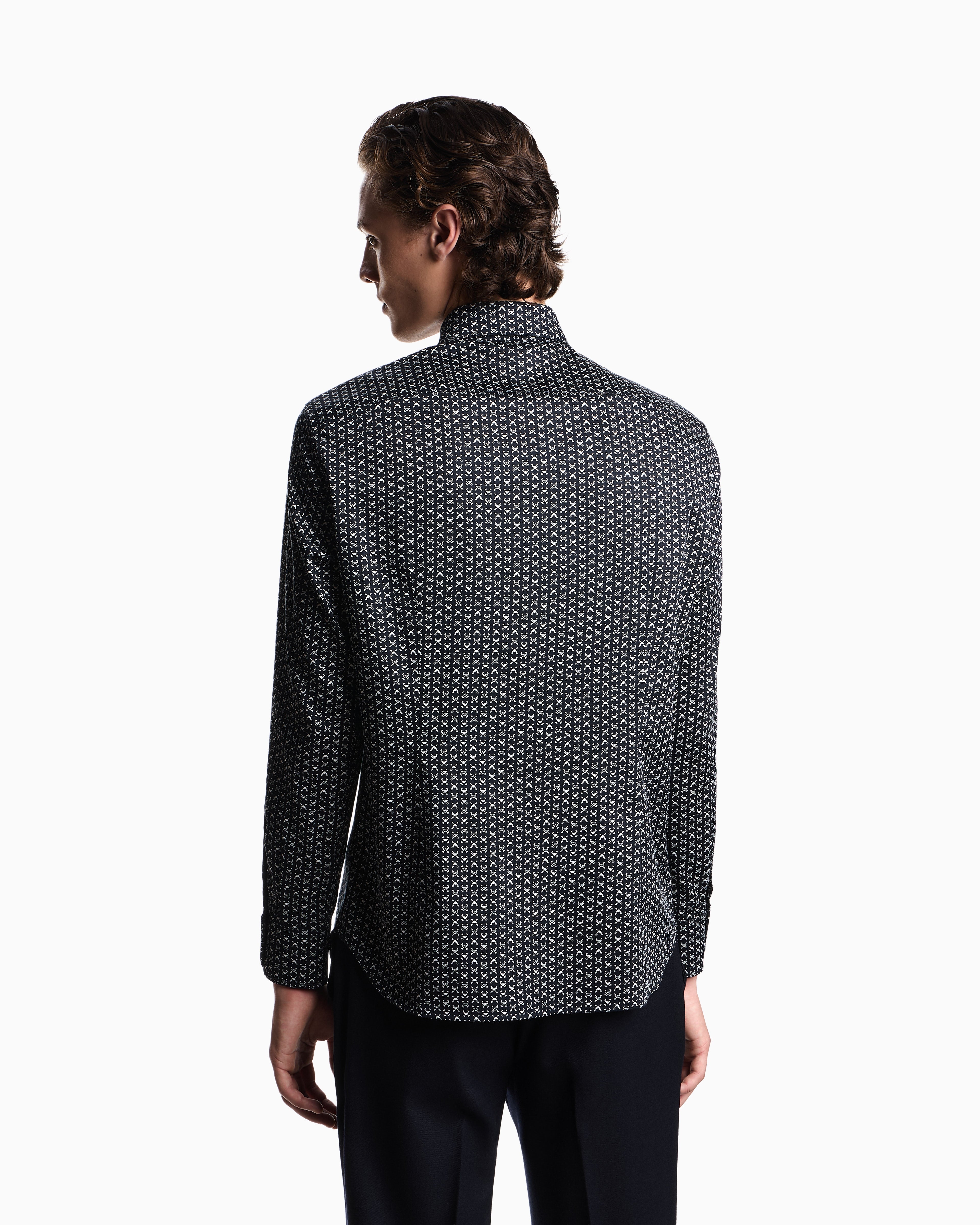 Emporio Armani Printed-pattern stretch cotton shirt