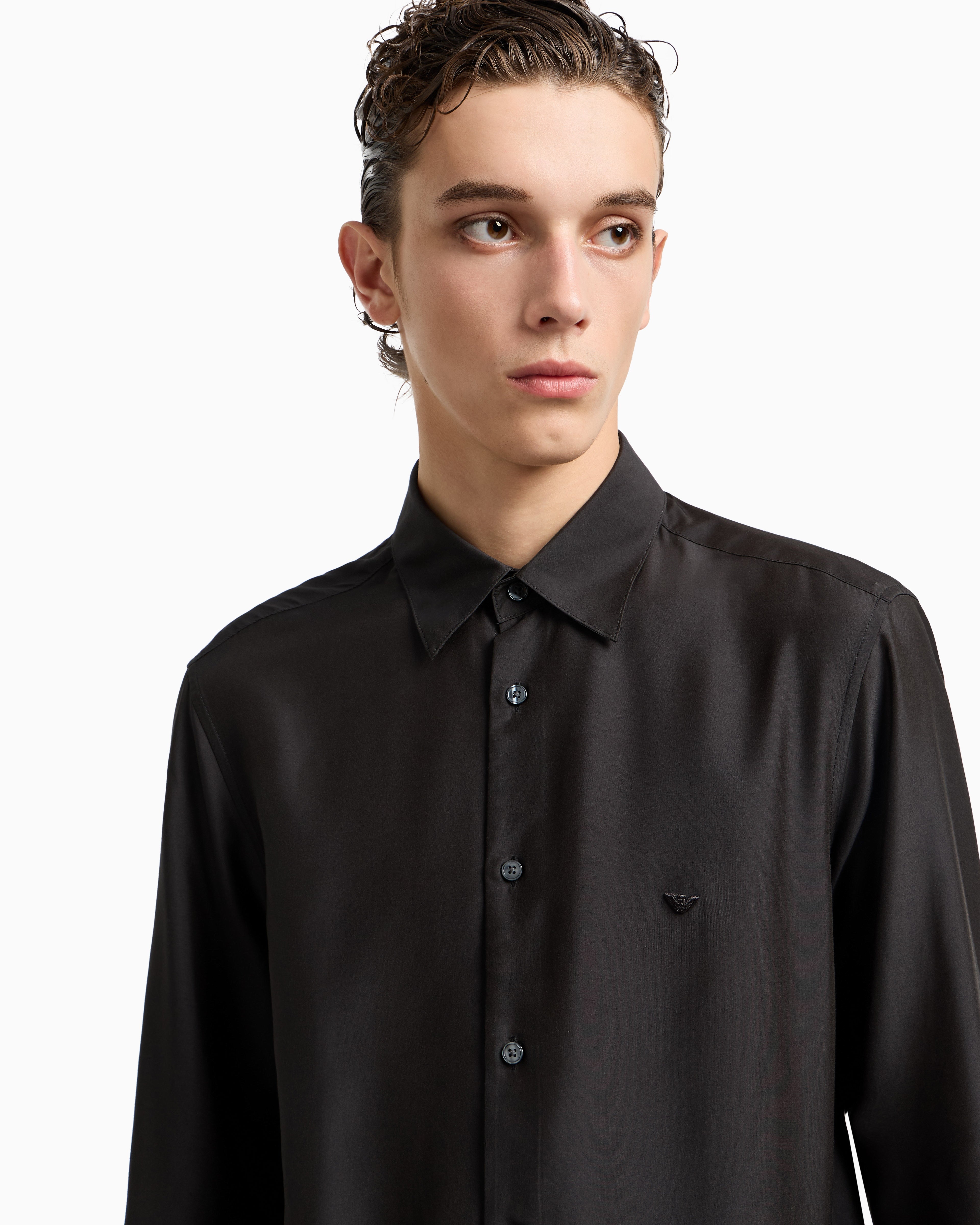 Emporio Armani Silk-blend modal shirt