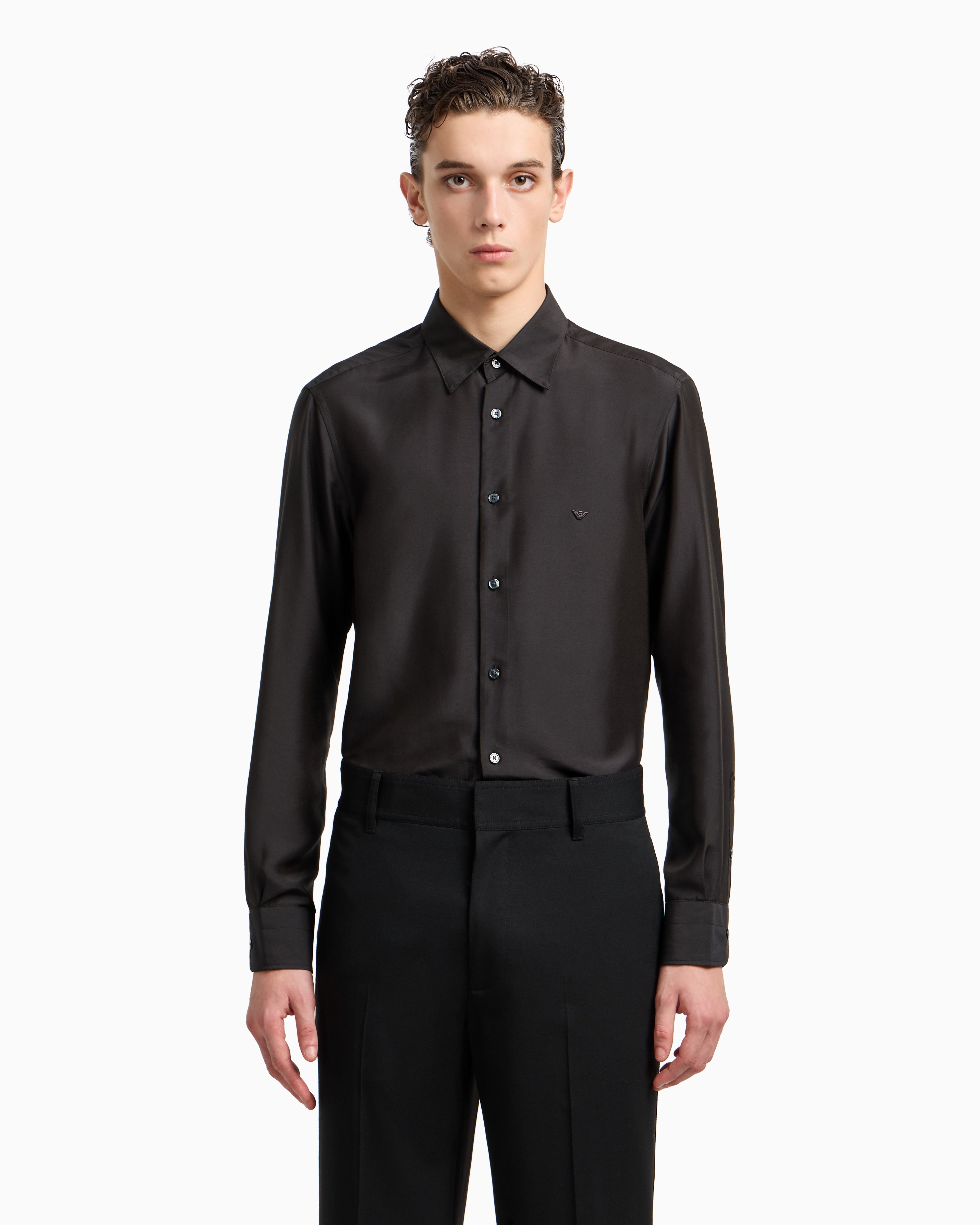Emporio Armani Silk-blend modal shirt