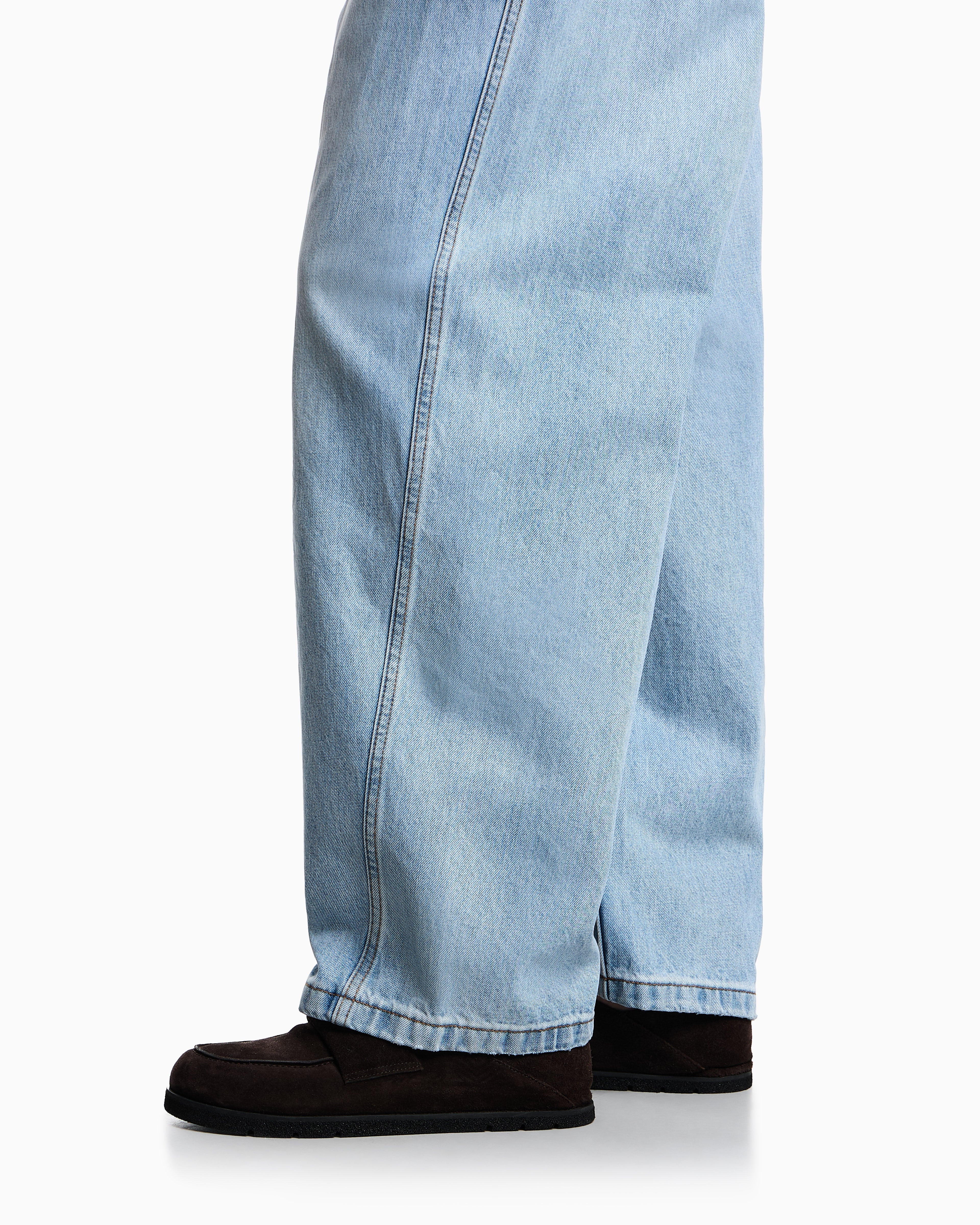 Emporio Armani J80 baggy twist-fit, stone-washed denim jeans