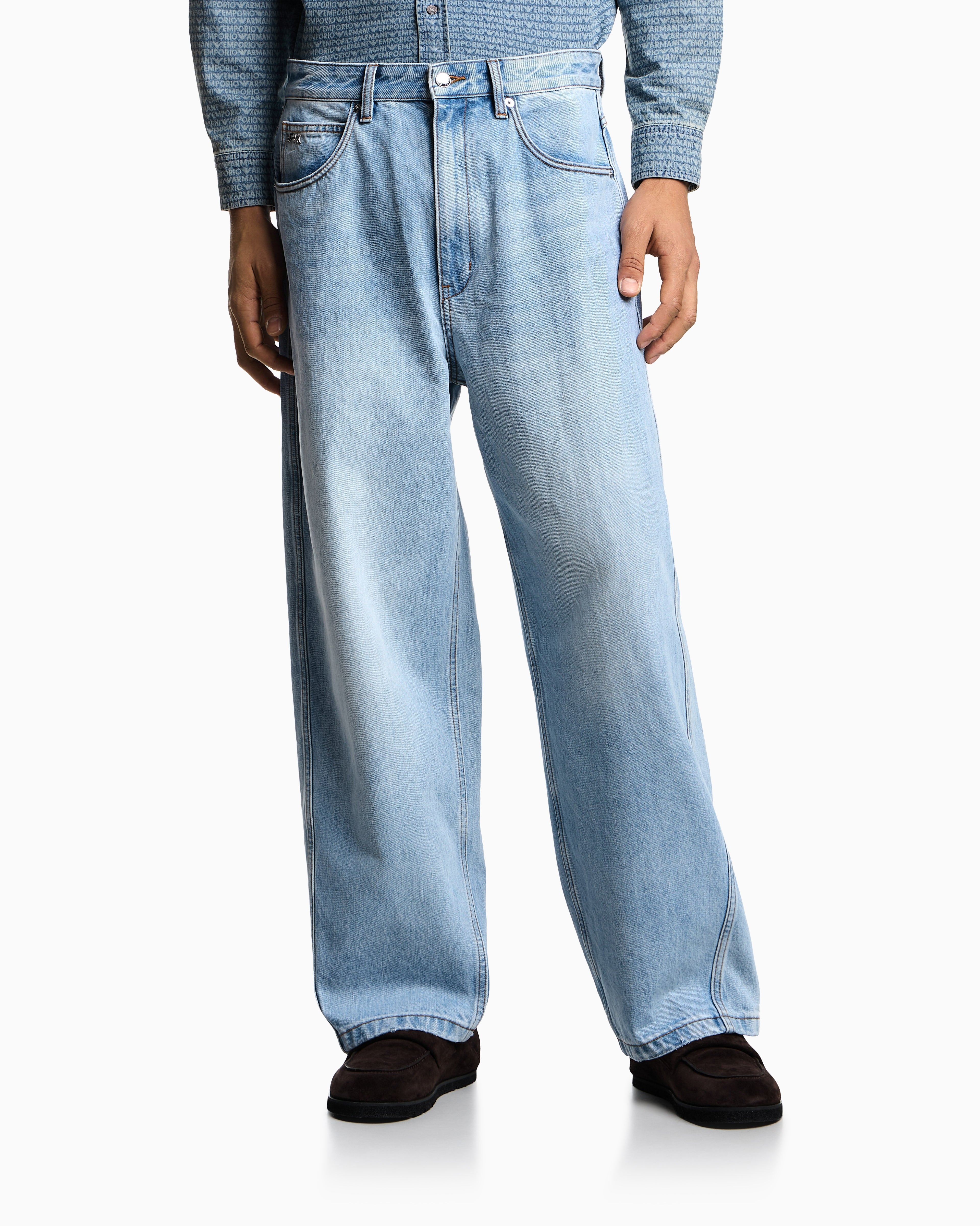 Emporio Armani J80 baggy twist-fit, stone-washed denim jeans
