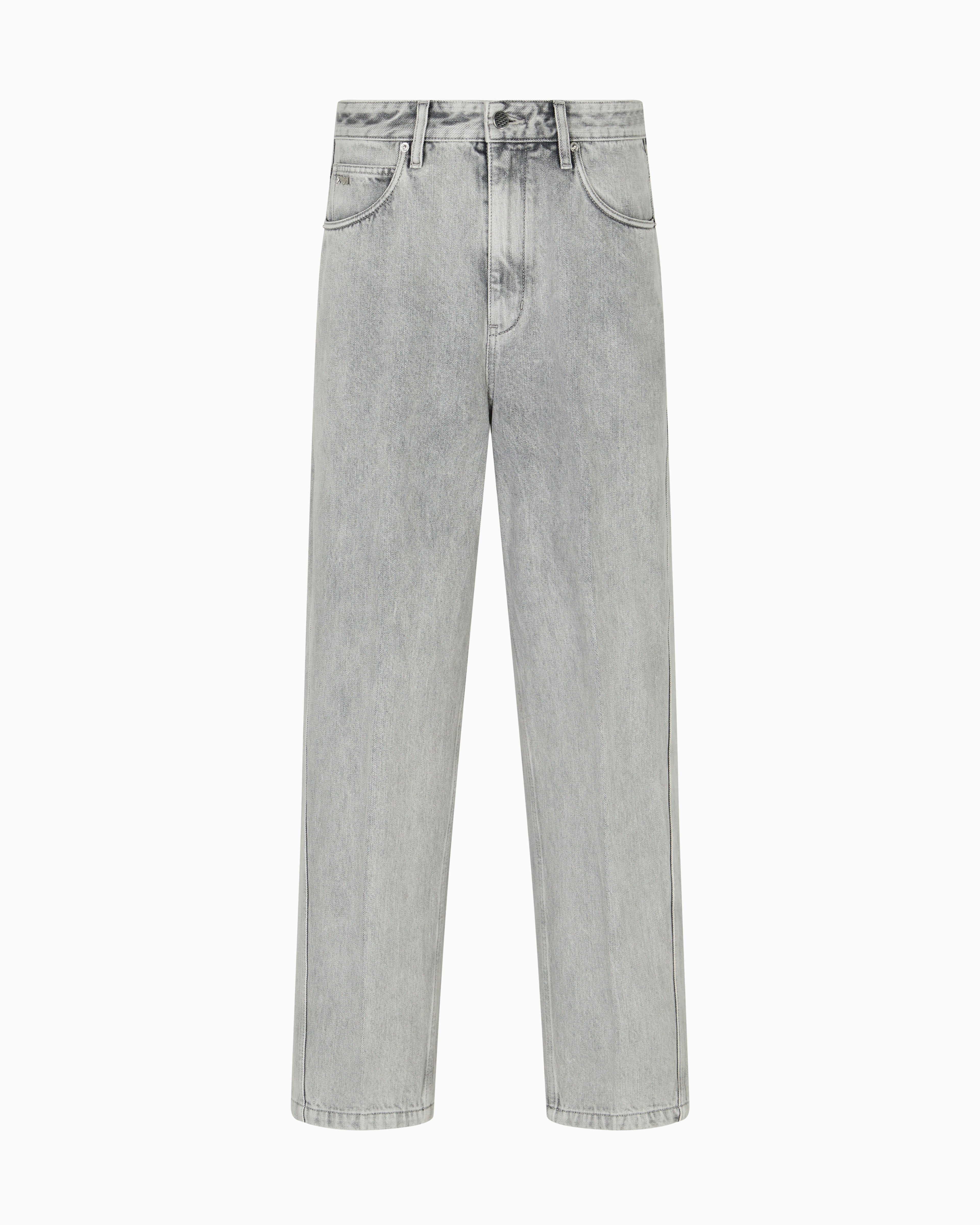 Emporio Armani ASV J80 baggy twist-fit jeans in stone-washed bleached denim