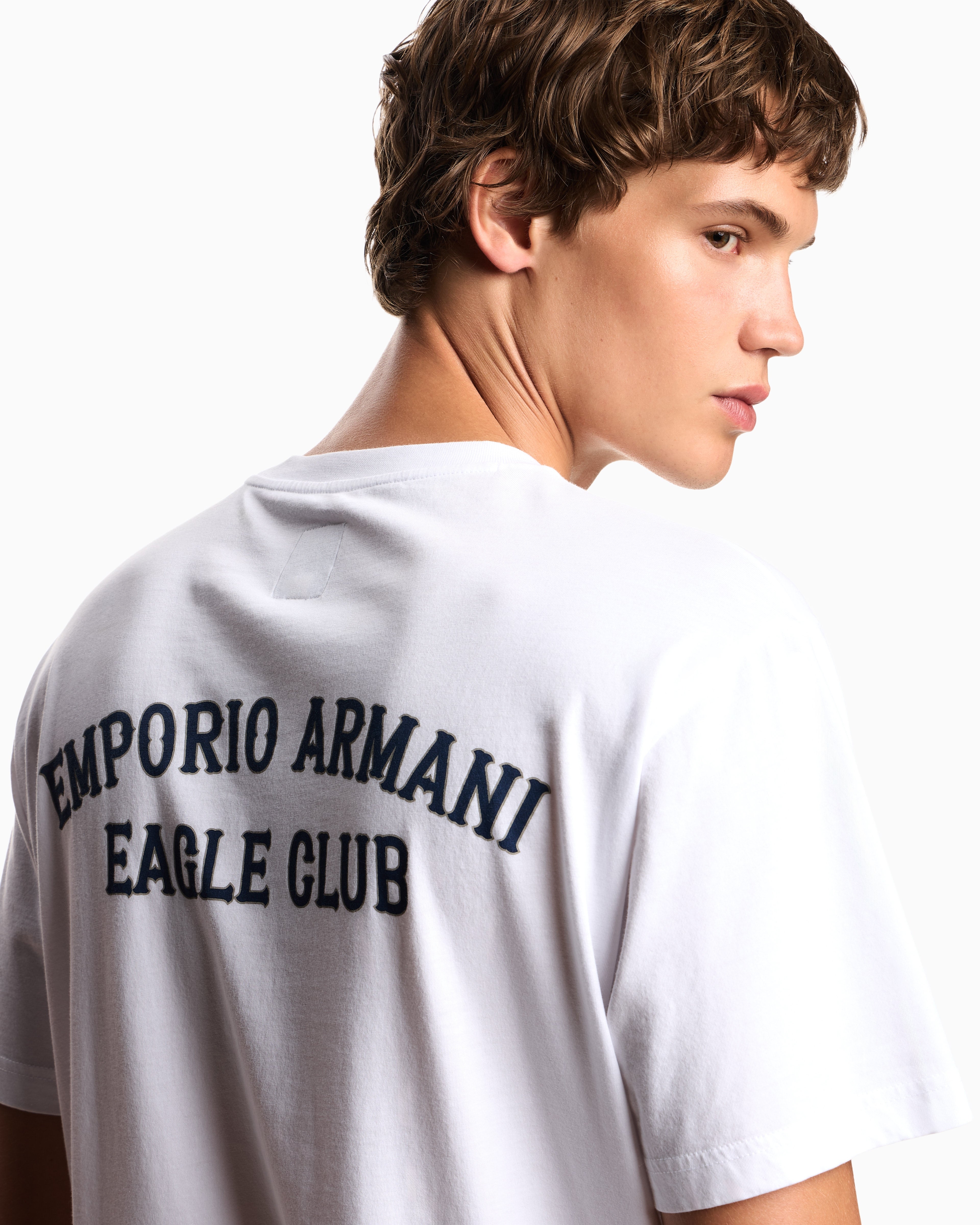 Emporio Armani Eagle Club organic jersey T-shirt with print
