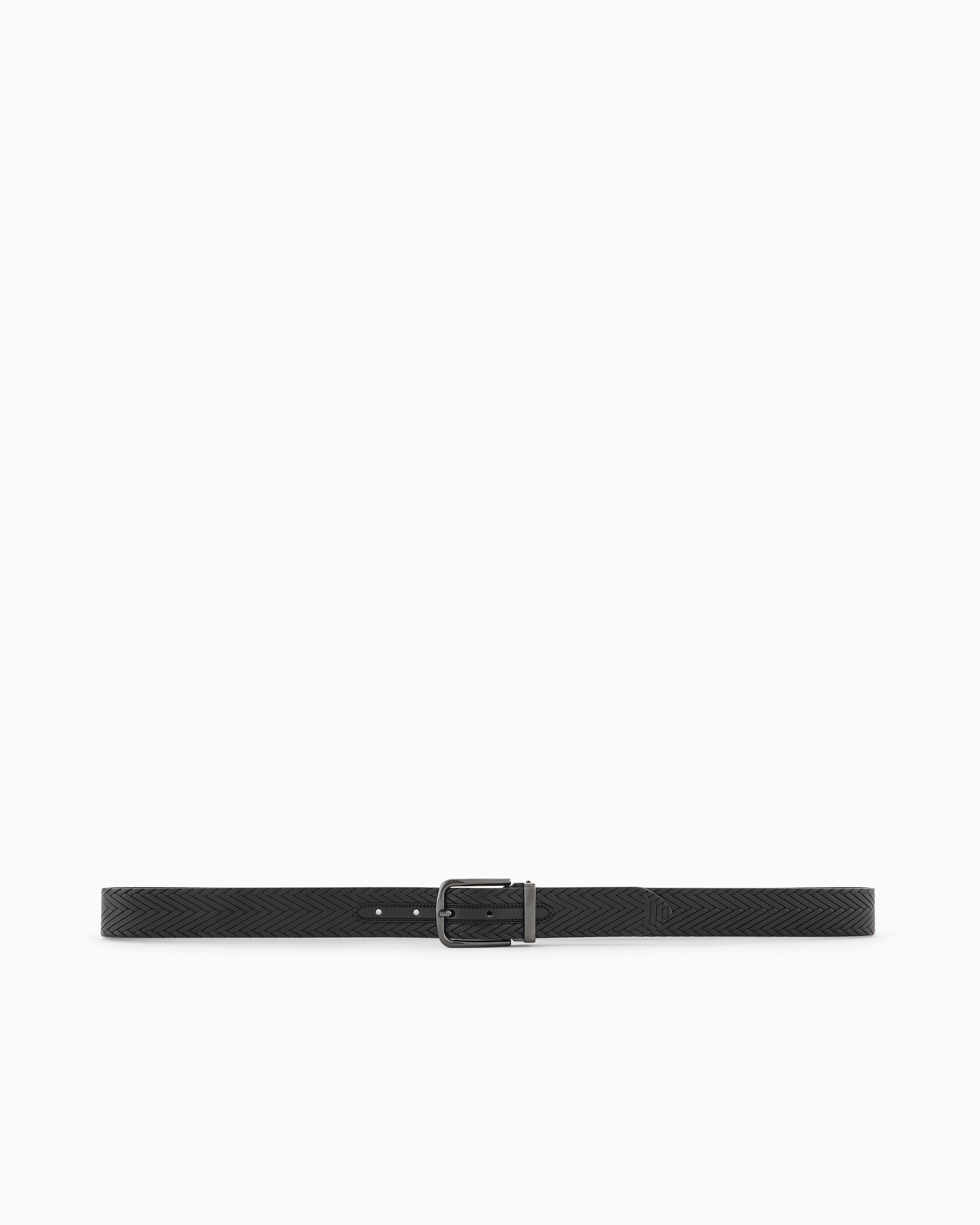 Emporio Armani Leather belt with braided print