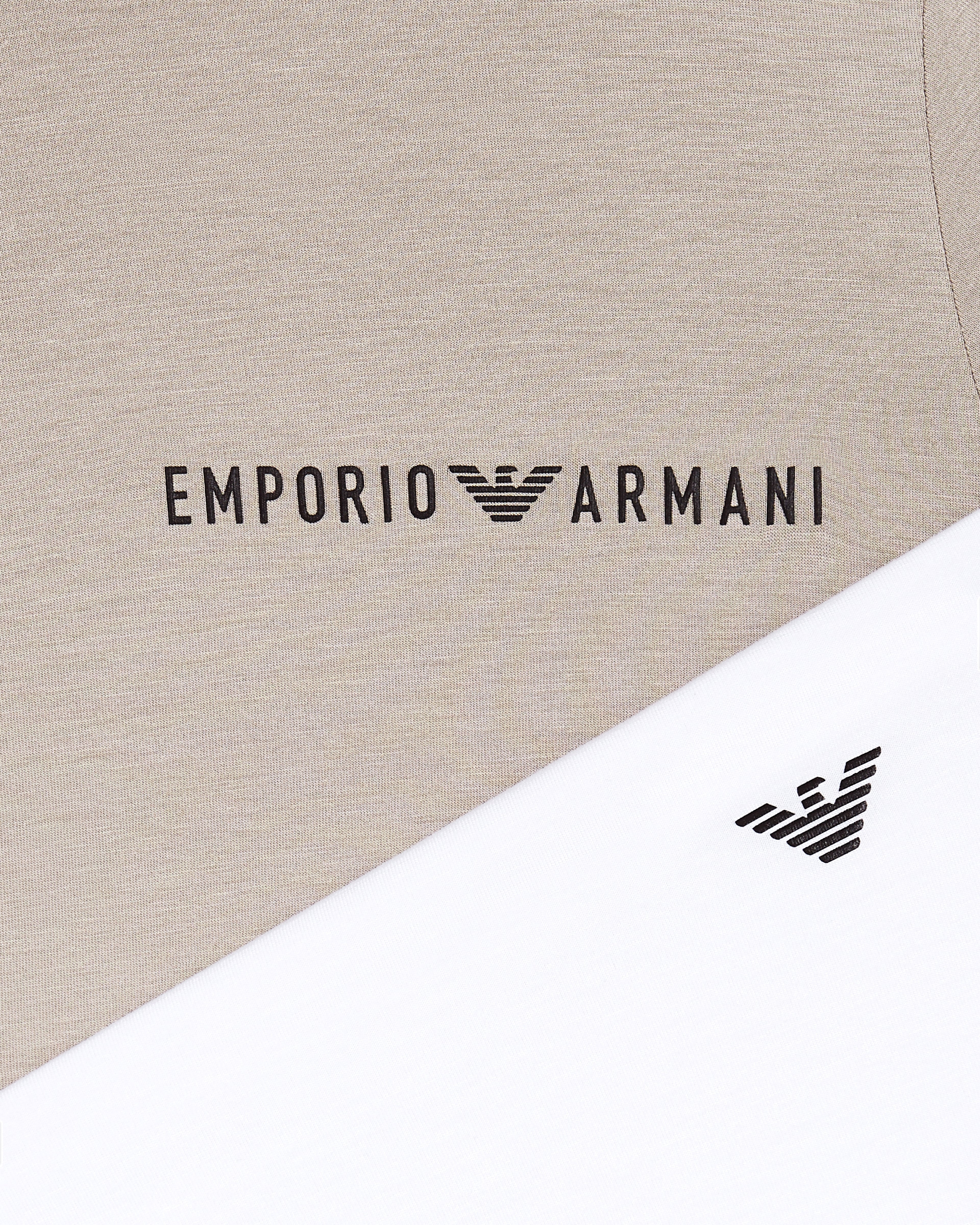 Emporio Armani Two-pack of loungewear T-shirts in soft-touch viscose