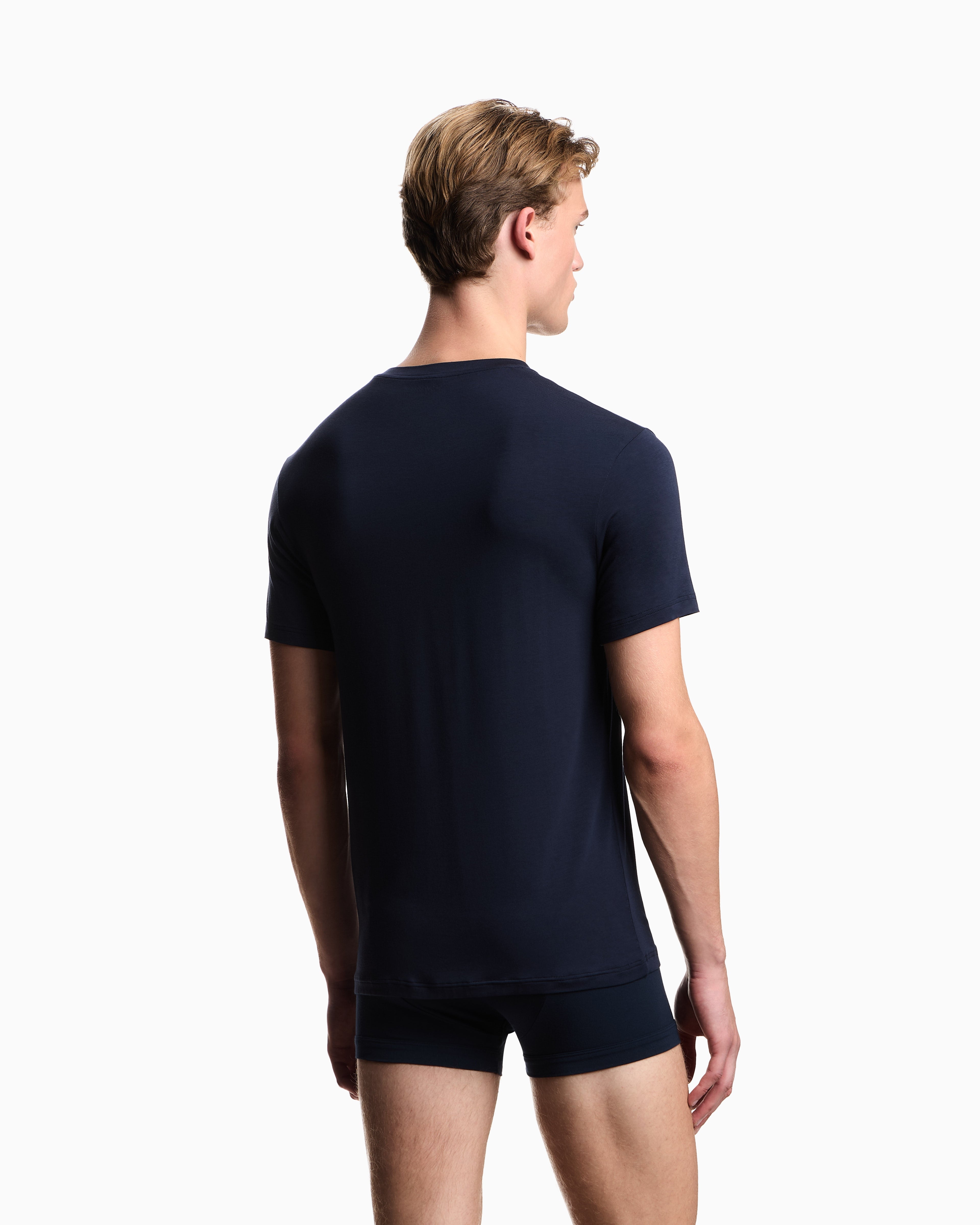Emporio Armani Two-pack of loungewear T-shirts in soft-touch viscose