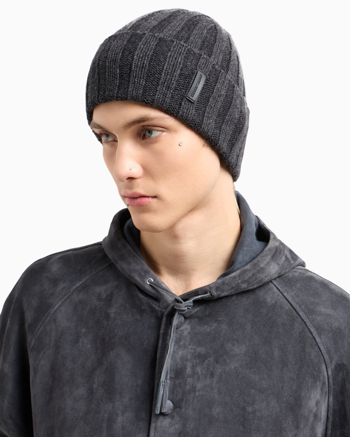 Emporio Armani Pure cashmere, ribbed beanie