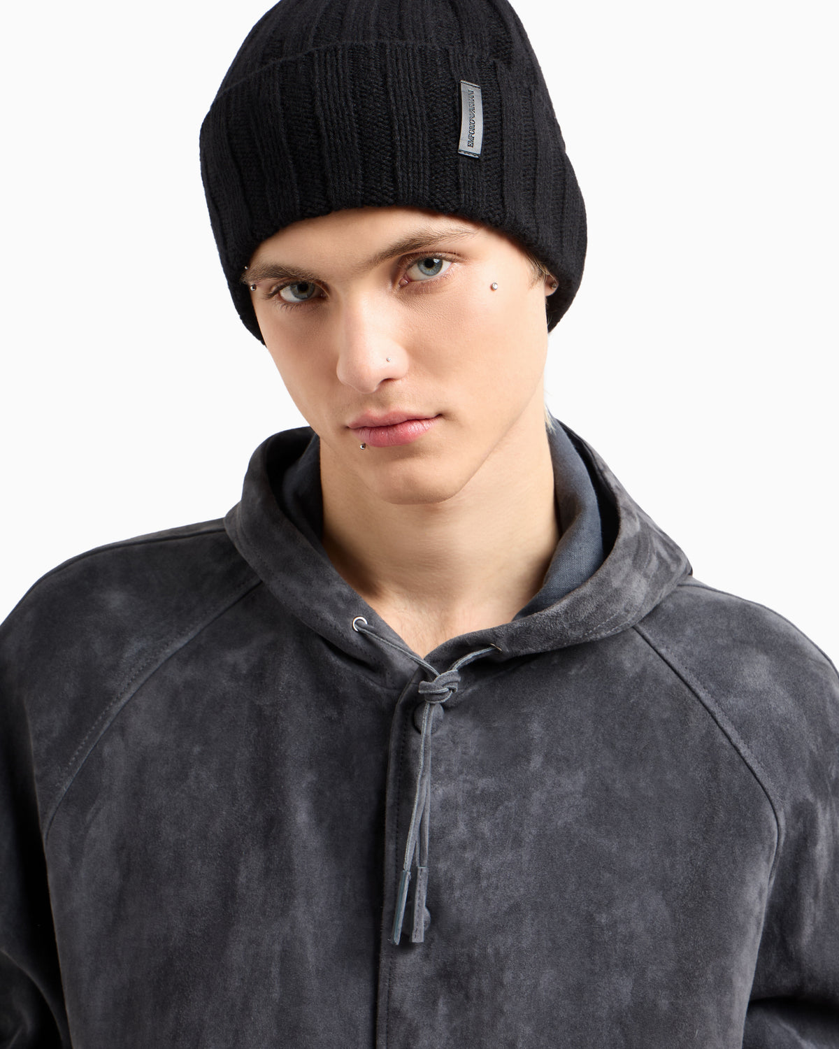 Emporio Armani Pure cashmere, ribbed beanie