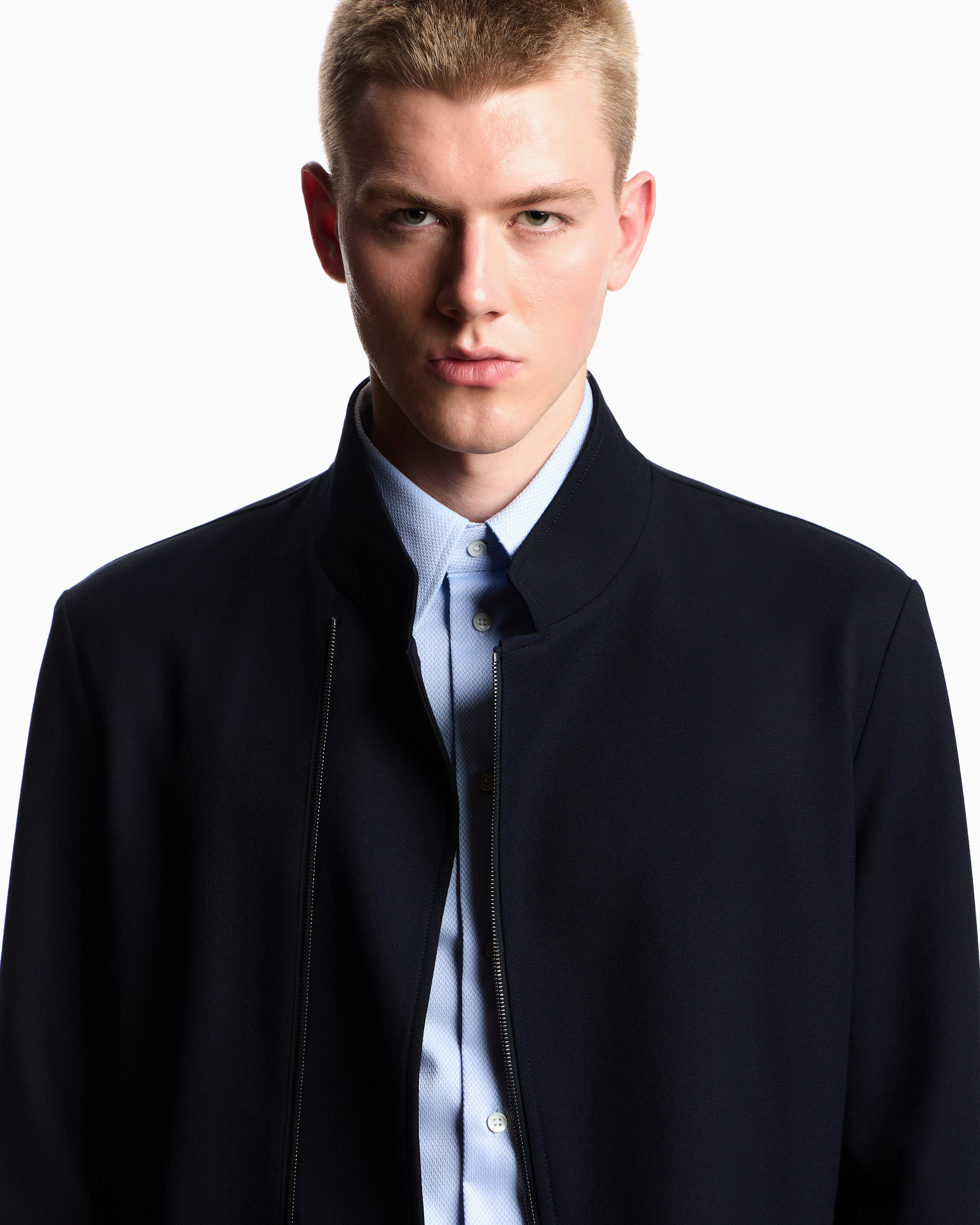 Emporio Armani Stretch technical gabardine jacket with zip