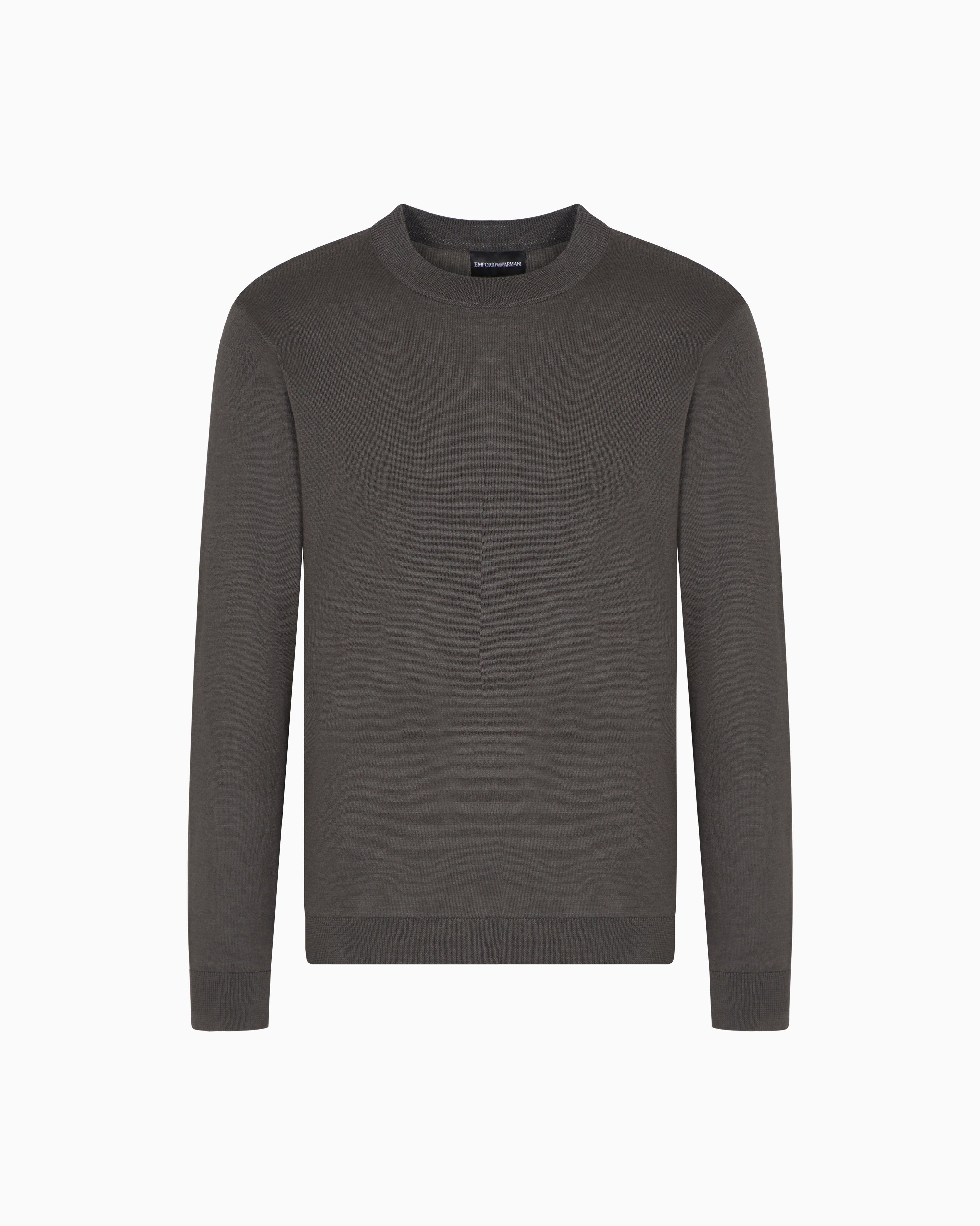 Emporio Armani Travel Essentials plain-knit virgin-wool jumper