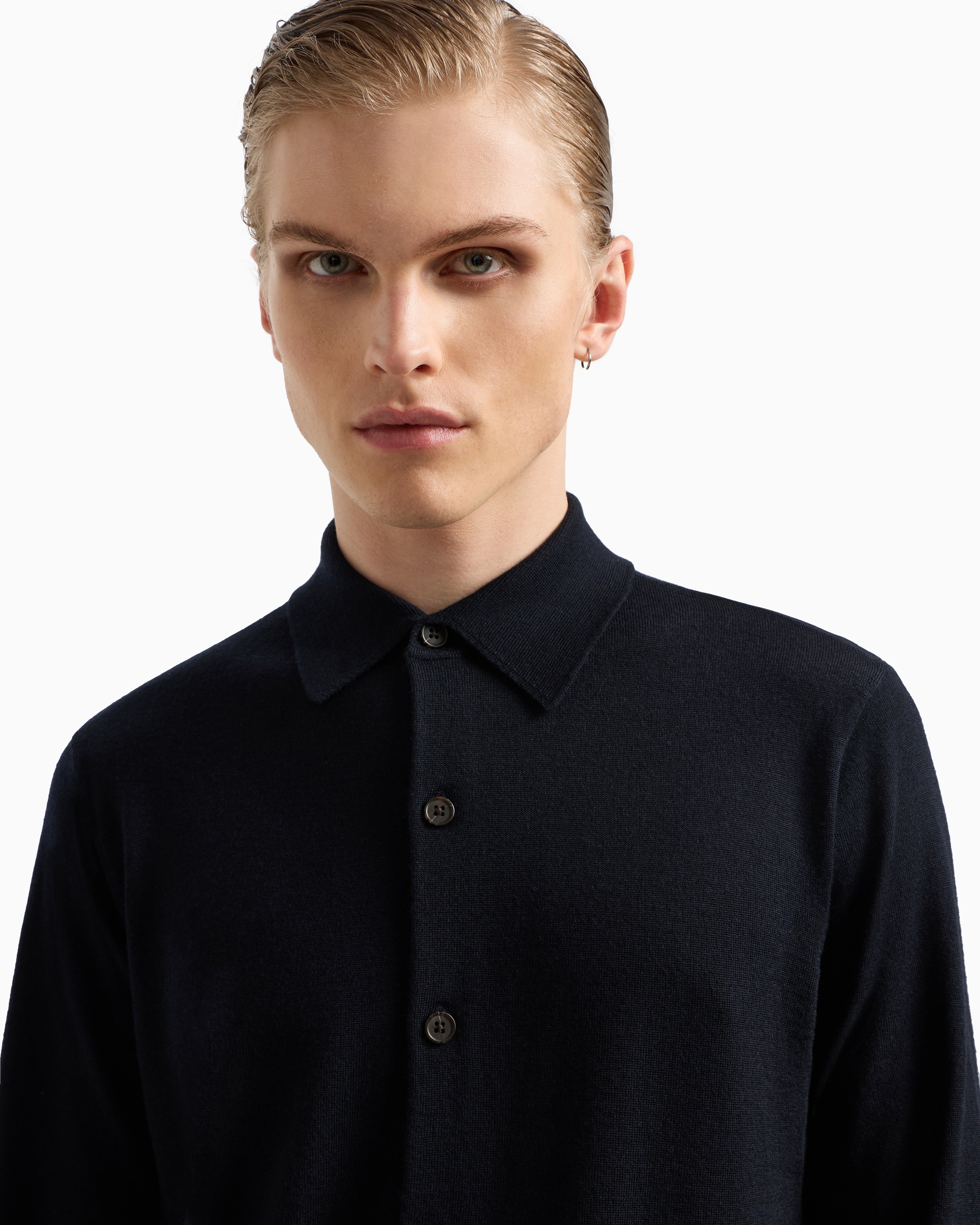 Emporio Armani Travel Essentials plain-knit virgin-wool cardigan