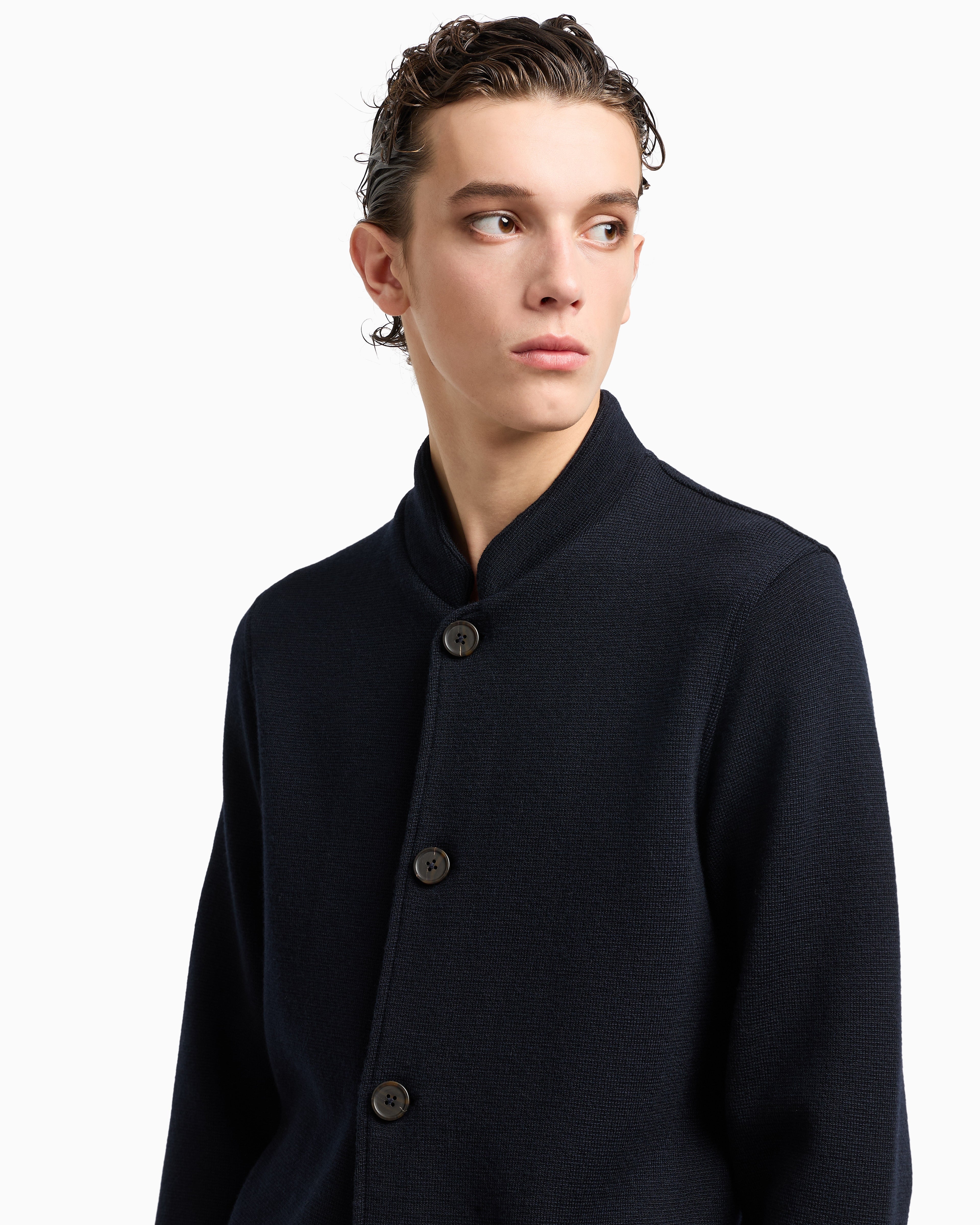 Emporio Armani Travel Essentials Milano-stitch fabric blazer