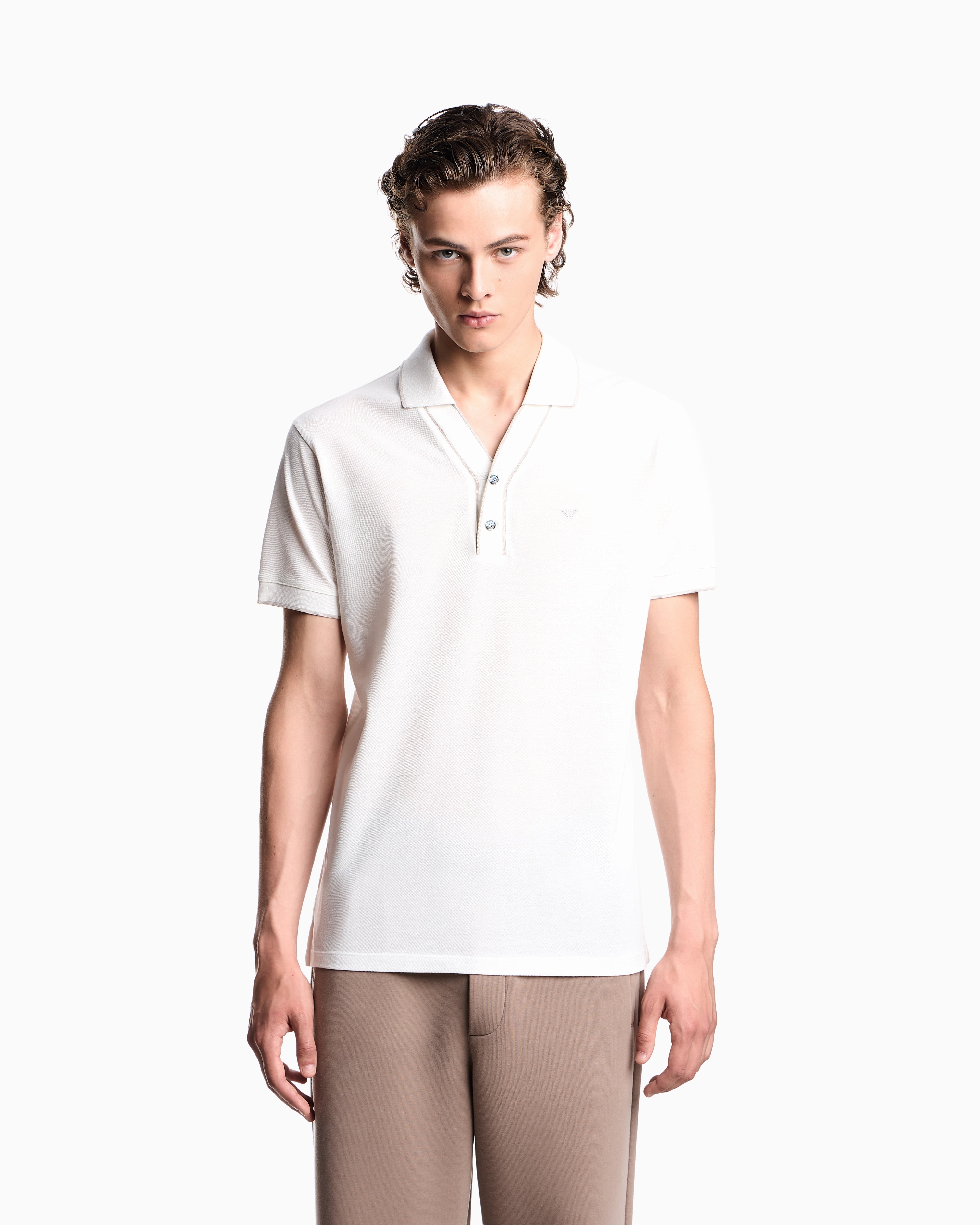 Emporio Armani Piqué polo shirt with contrasting edges