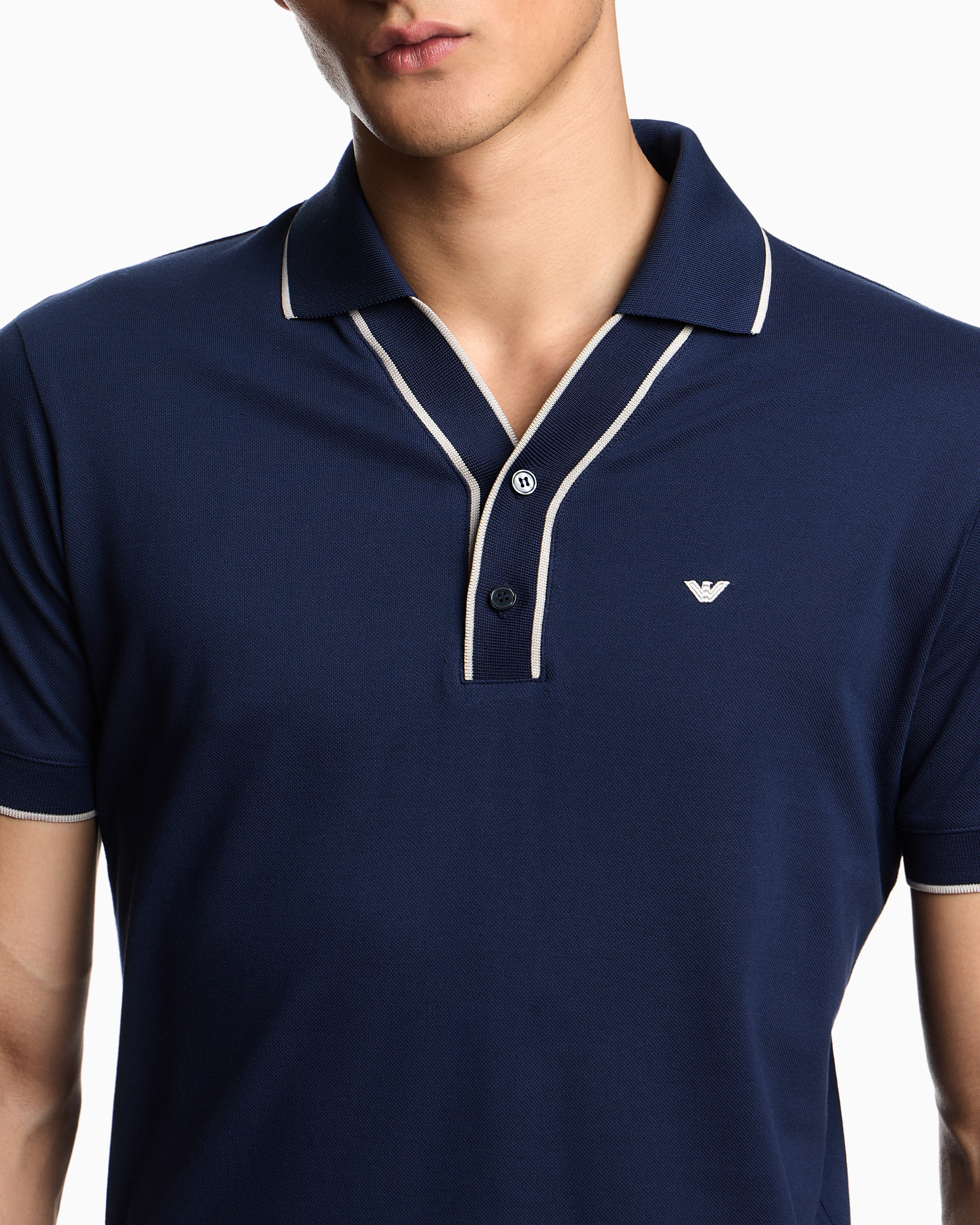 Emporio Armani Piqué polo shirt with contrasting edges