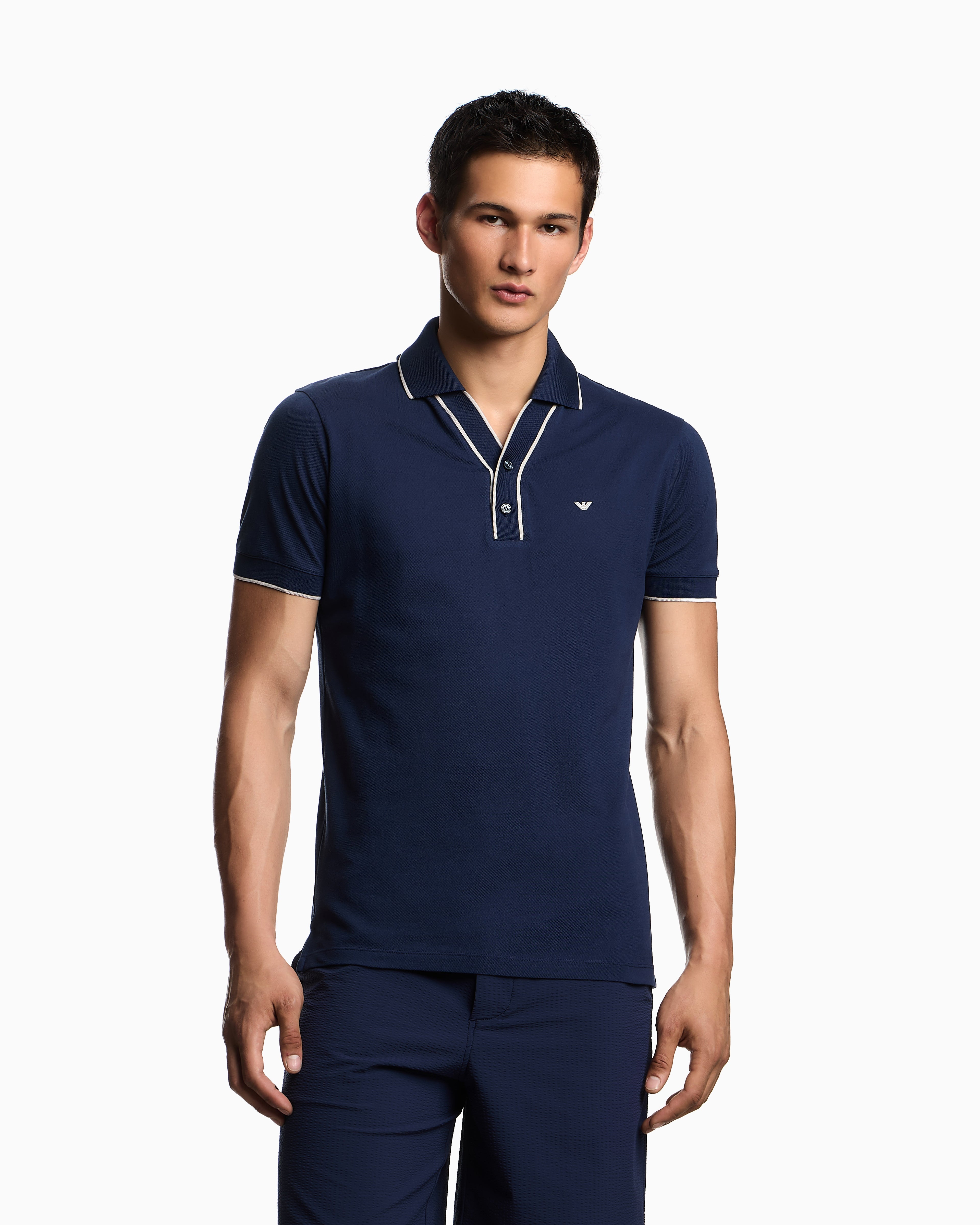 Emporio Armani Piqué polo shirt with contrasting edges