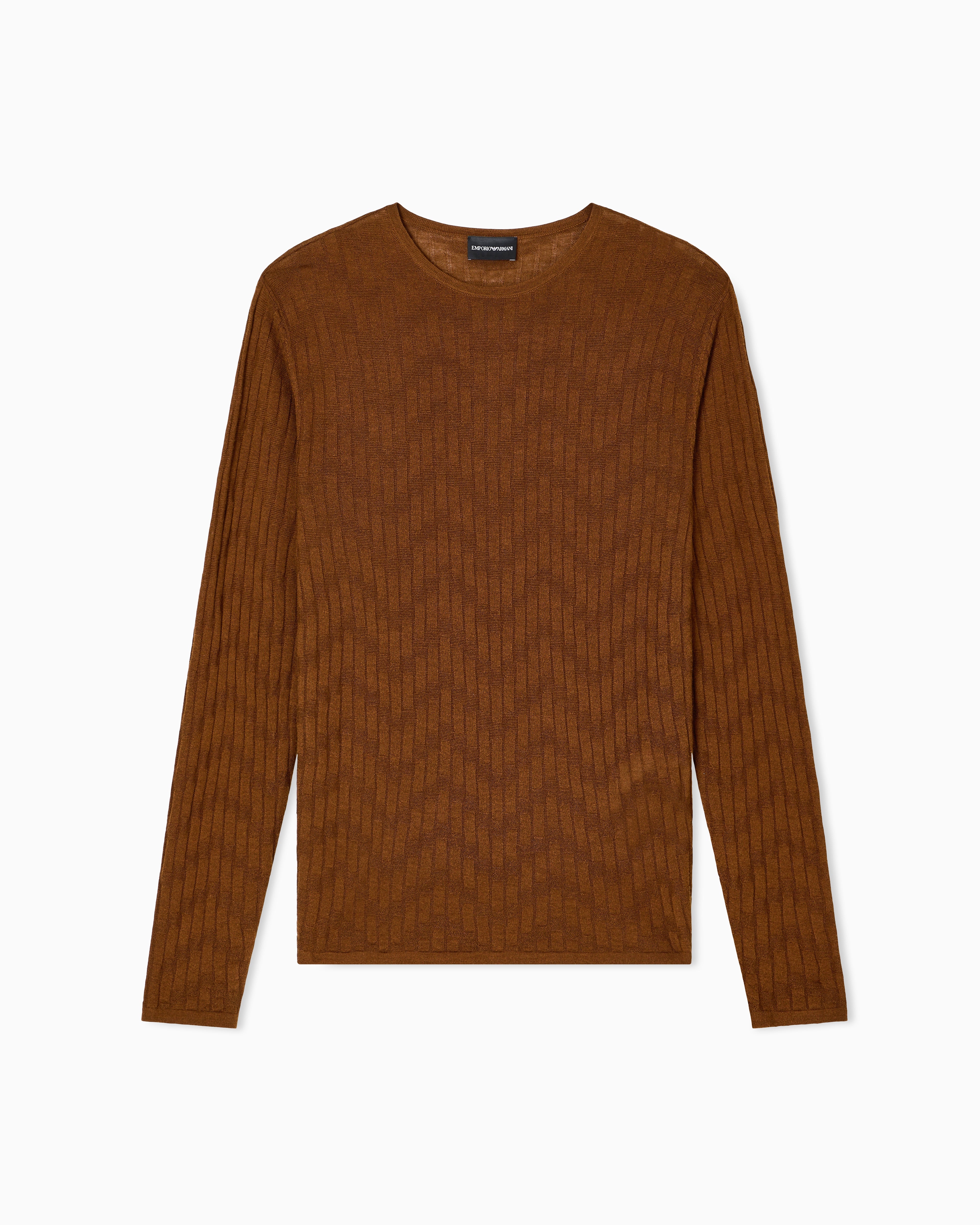Emporio Armani Patterned knit wool and silk blend jumper
