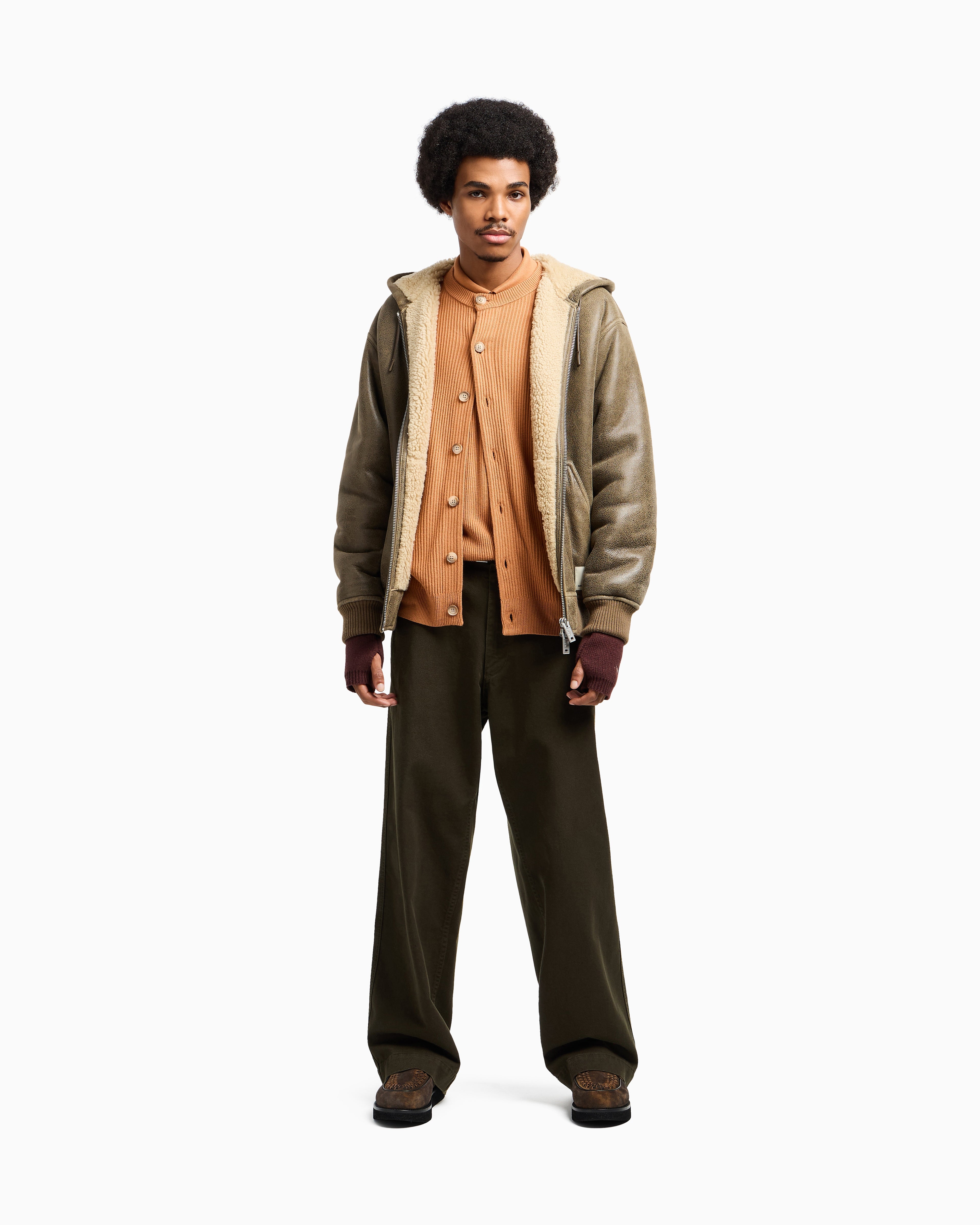 Emporio Armani New York Capsule Collection lamb shearling oversized-fit blouson
