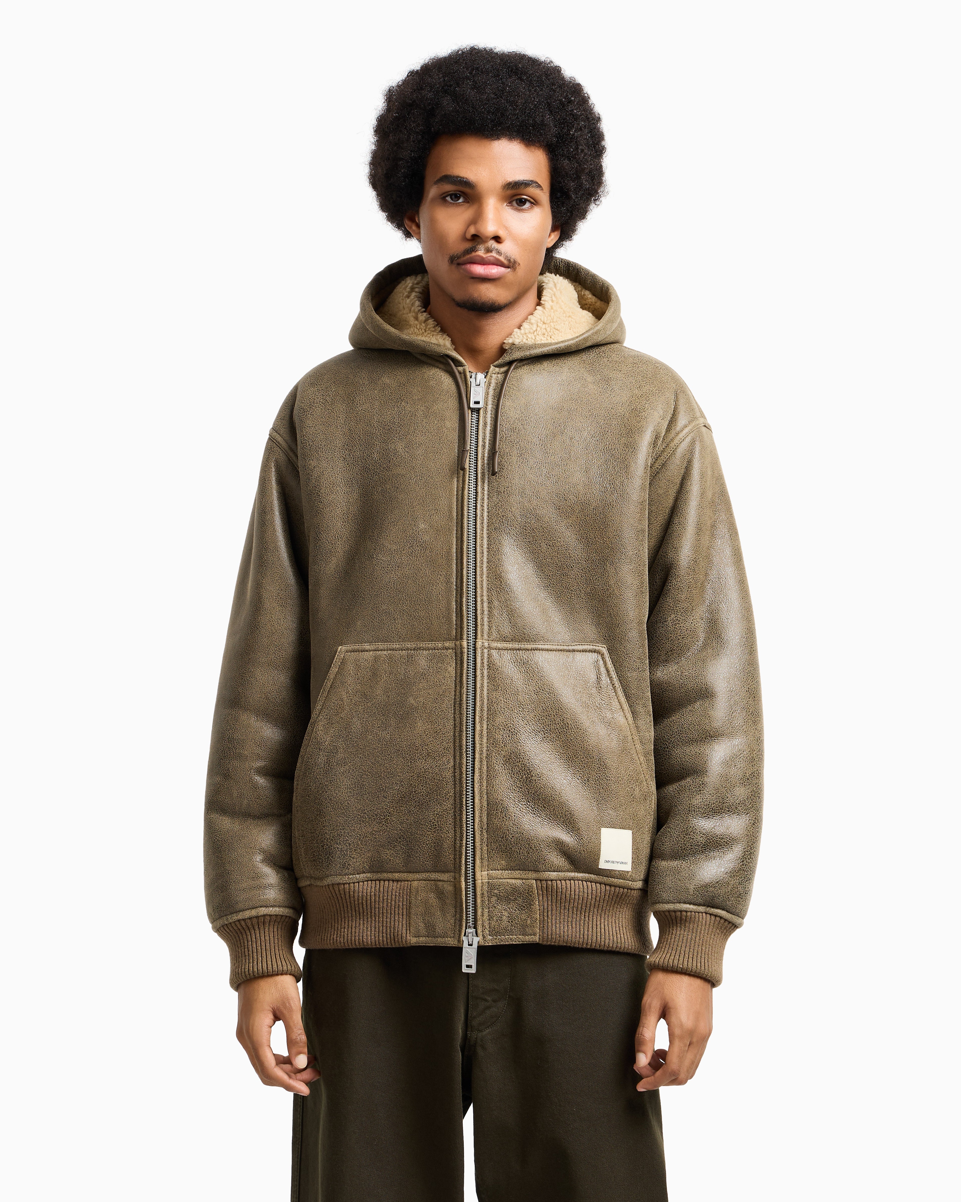 Emporio Armani New York Capsule Collection lamb shearling oversized-fit blouson