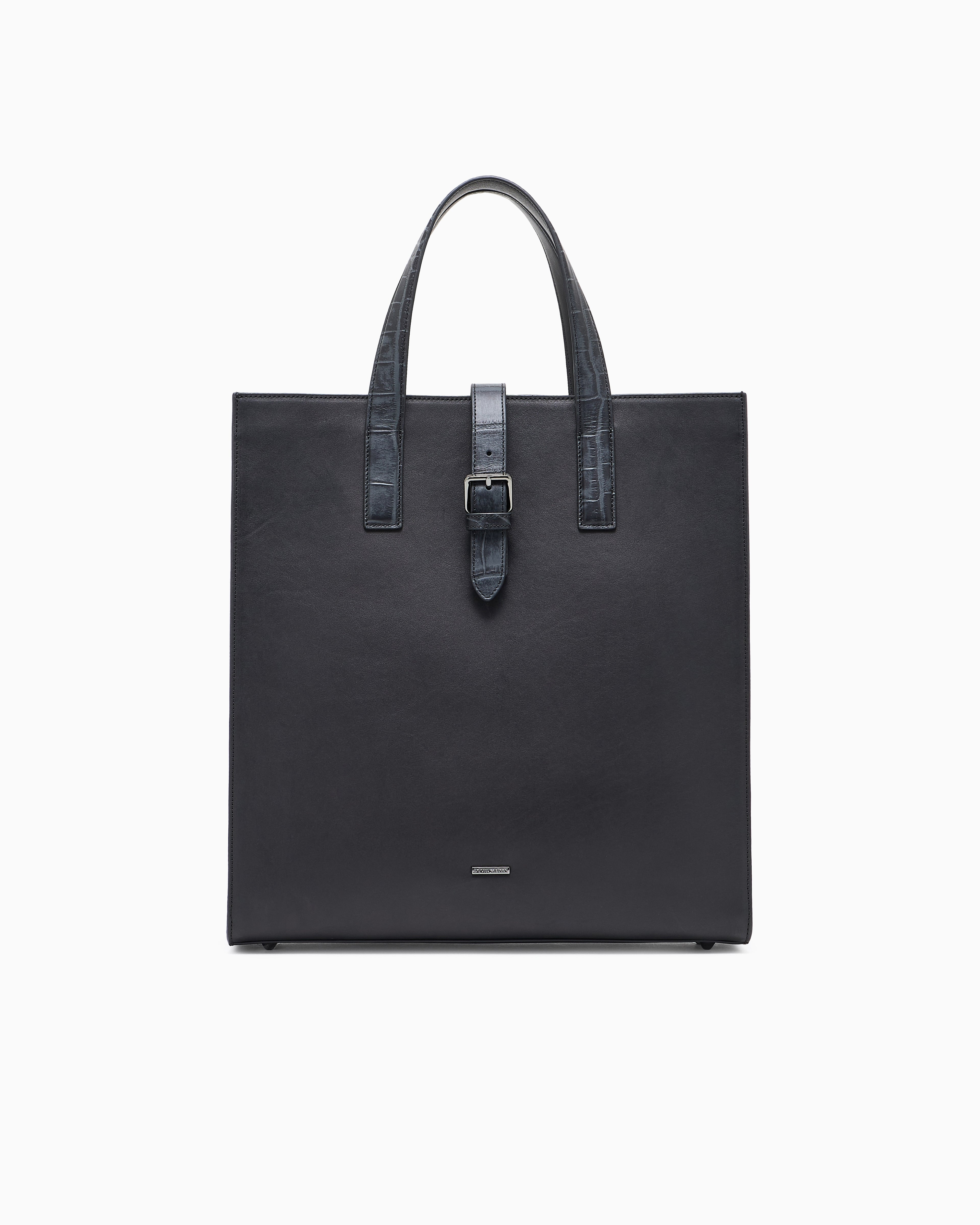 Emporio Armani Leather shopper bag with crocodile print